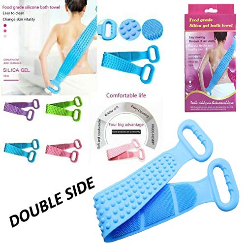 SNAG (2-Pack) Silicone Back Massager & Body Scrubber for Shower - Double-Sided Exfoliating Belt with Ergonomic Handles, Waterproof Bath Brush - Perfect for Back Pain Relief & Deep Skin Cleansing - Ideal for Spa, Home Bath & Relaxation Therapy