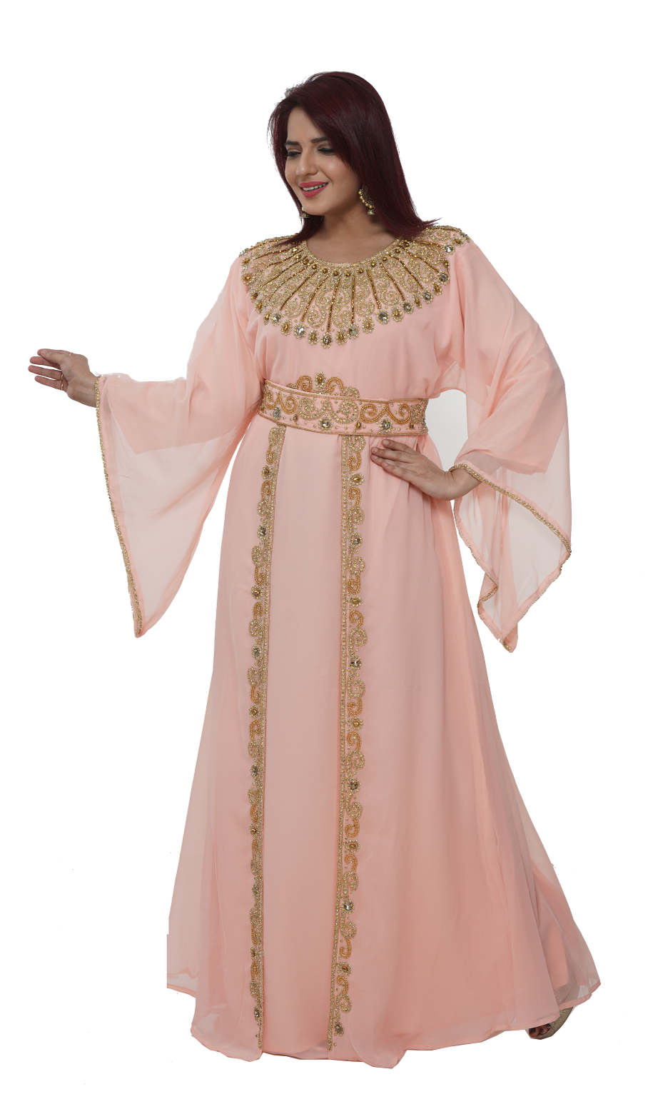 Hand Embroidered Djellaba Gown - Moroccan Traditional Kaftan Dress for Women | Elegant Boho Maxi Dress for Special Occasions, Weddings & Cultural Events