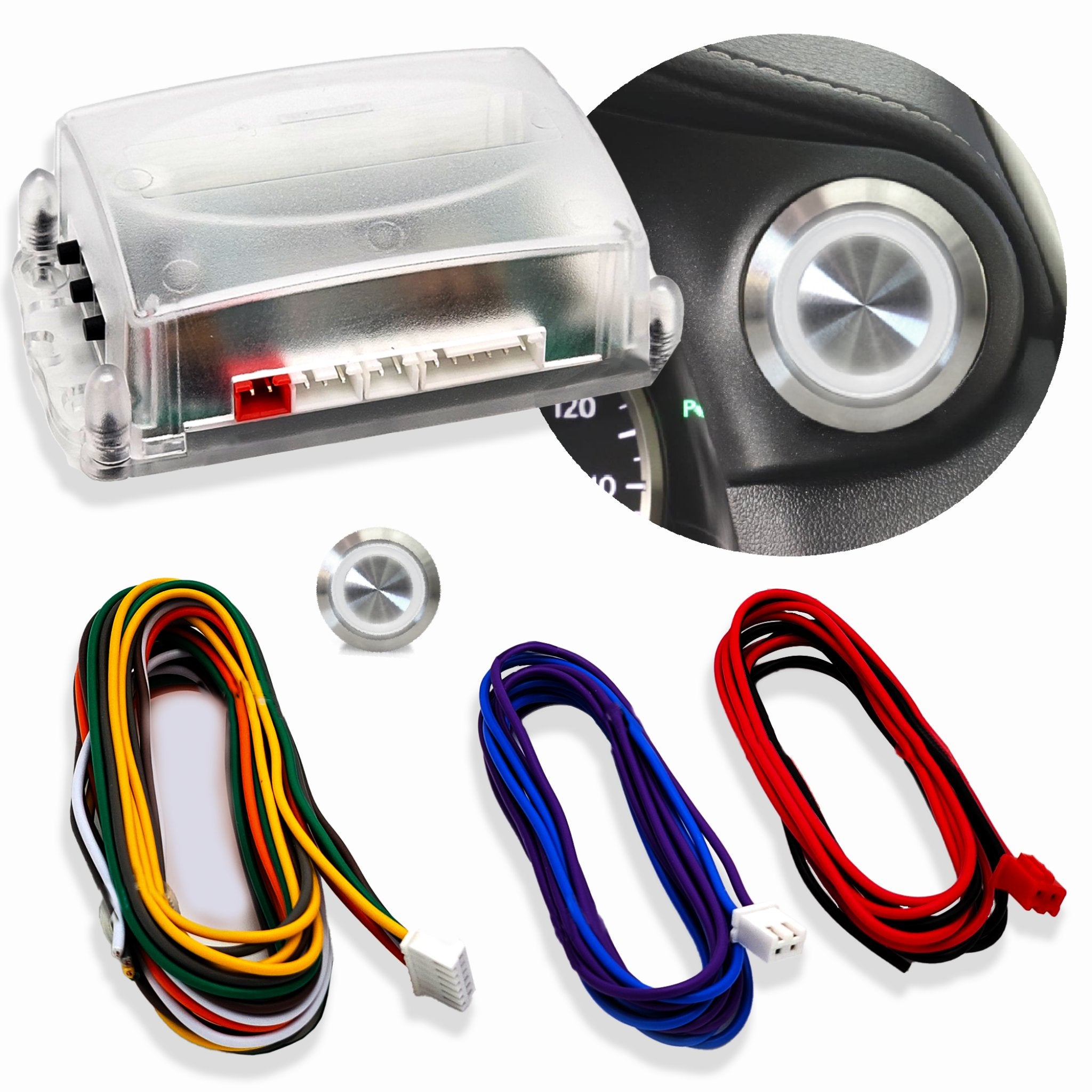 1903 Rambler Model E 12V Billet Push Button Start Stop Switch Kit - Engine Ignition Key Conversion for Classic Car Restoration & Hot Rod Builds