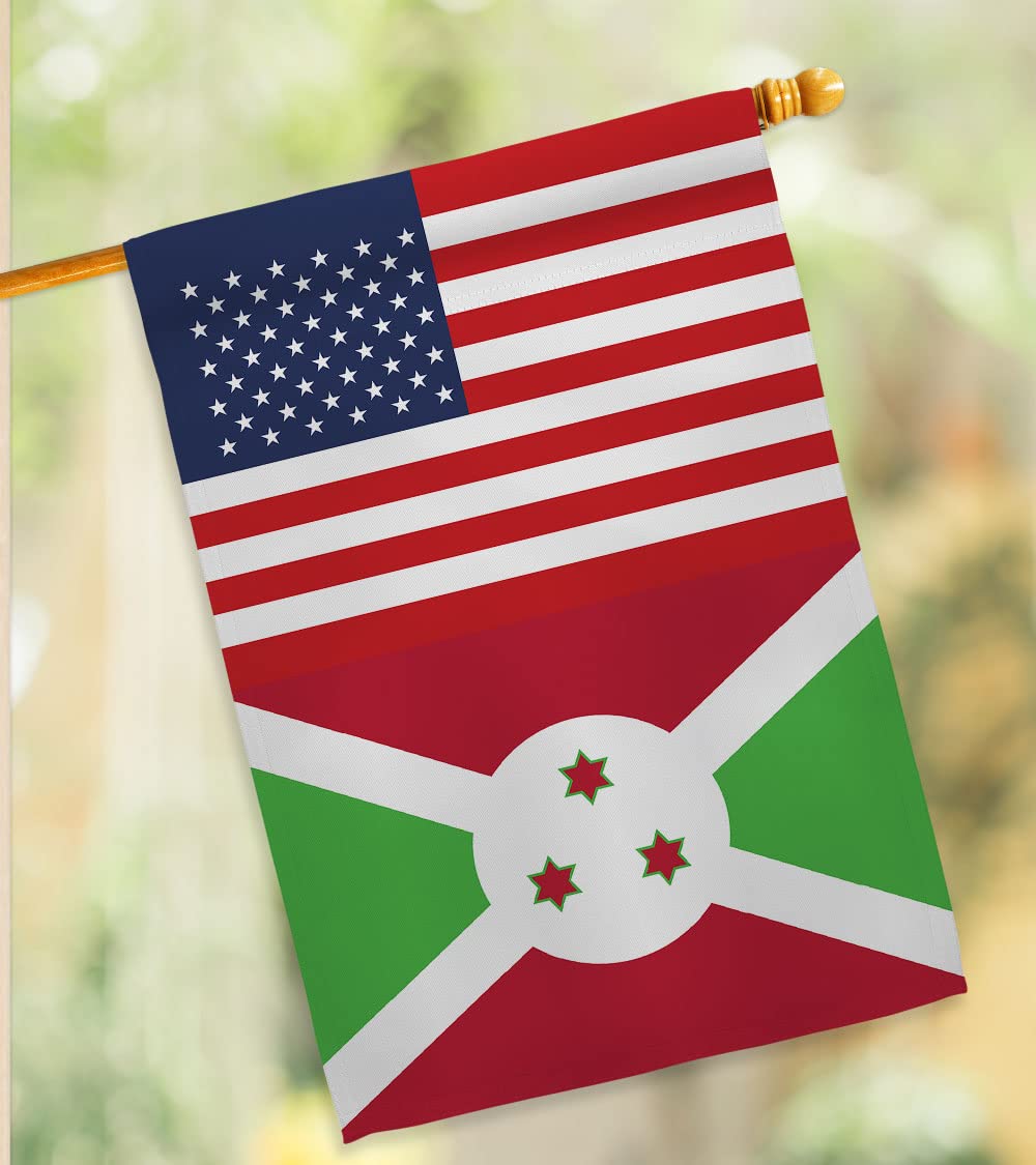 Americana Home & Garden Burundi US Friendship House Flag - Double-Sided Outdoor Decorative Banner for Garden, Yard & Patio - Made in USA - Perfect for International Events, Cultural Celebrations & Diplomatic Gifts
