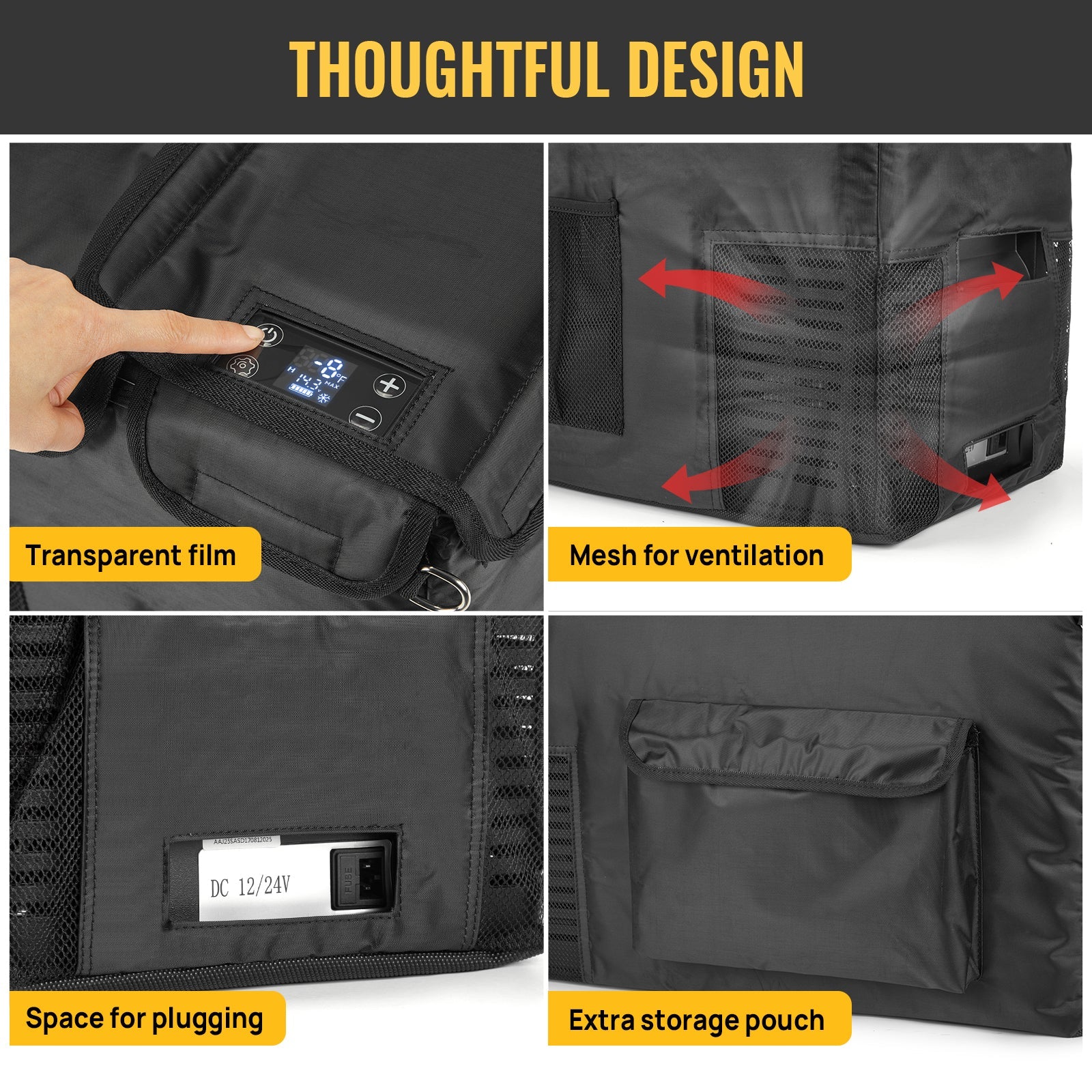 BougeRV CRPRO20 21 Quart Portable Fridge Cover - Insulated Cooler Protector for Camping, RV, Travel & Outdoor Adventures