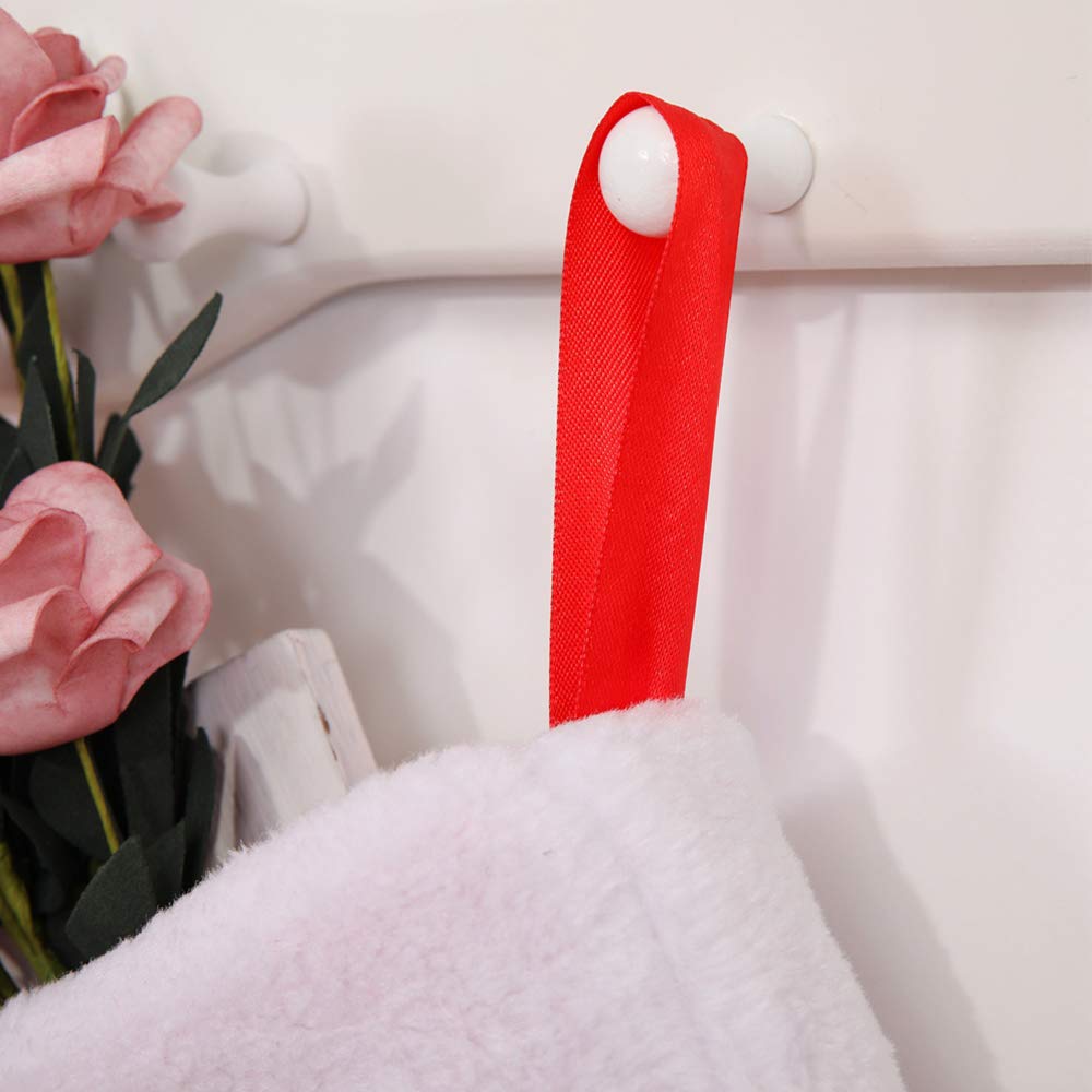 Large Plush Red & White Christmas Stockings - 2 Pack for Holiday Home Decor, Personalized Xmas Tree & Fireplace Hanging Stockings, Party Decorations | Perfect for Christmas Gifts, Family Gatherings & Festive Celebrations