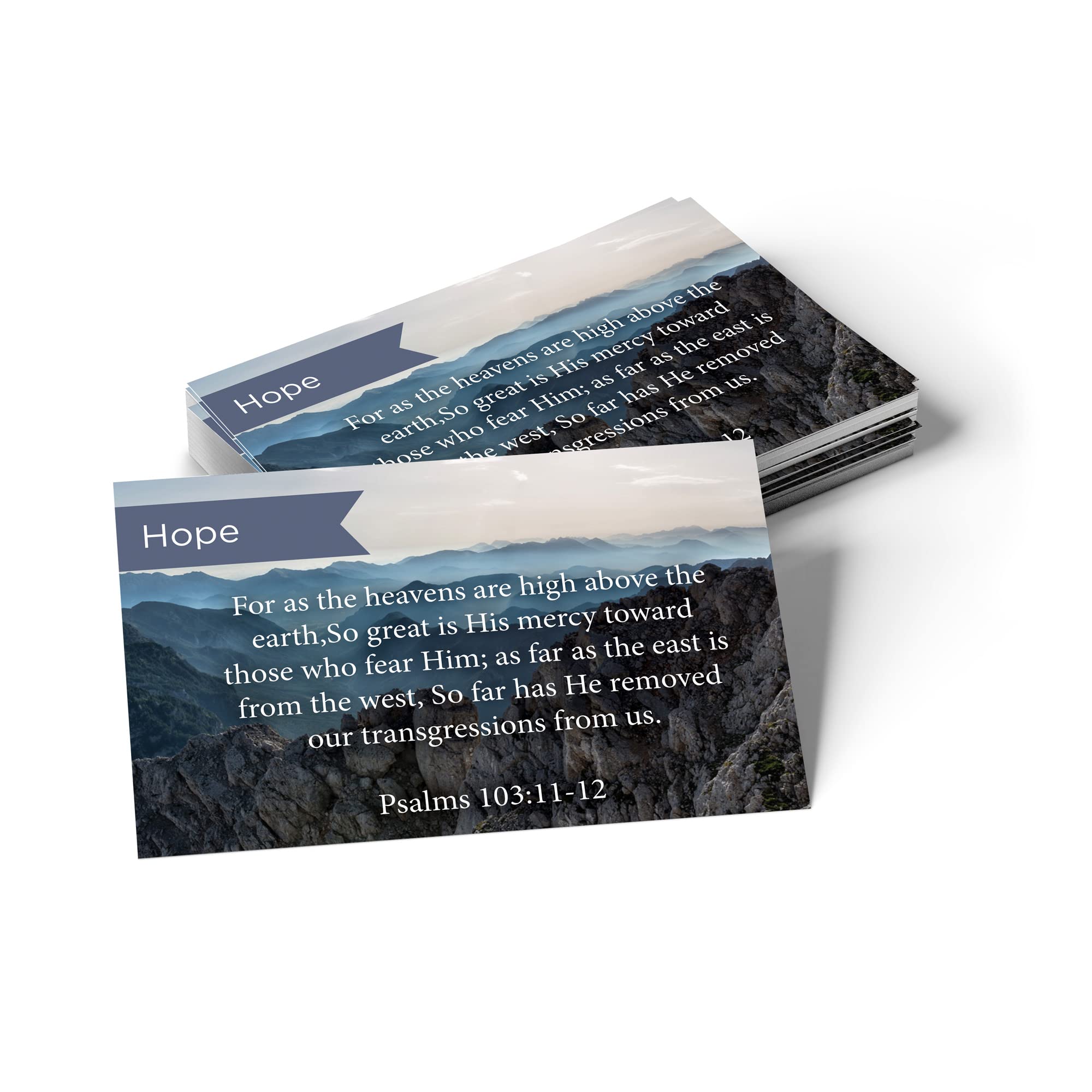 Inspirational Bible Verse Cards - Psalm 103:11-12, Pack of 25 for Devotion & Study | Perfect for Christian Encouragement & Gift Giving