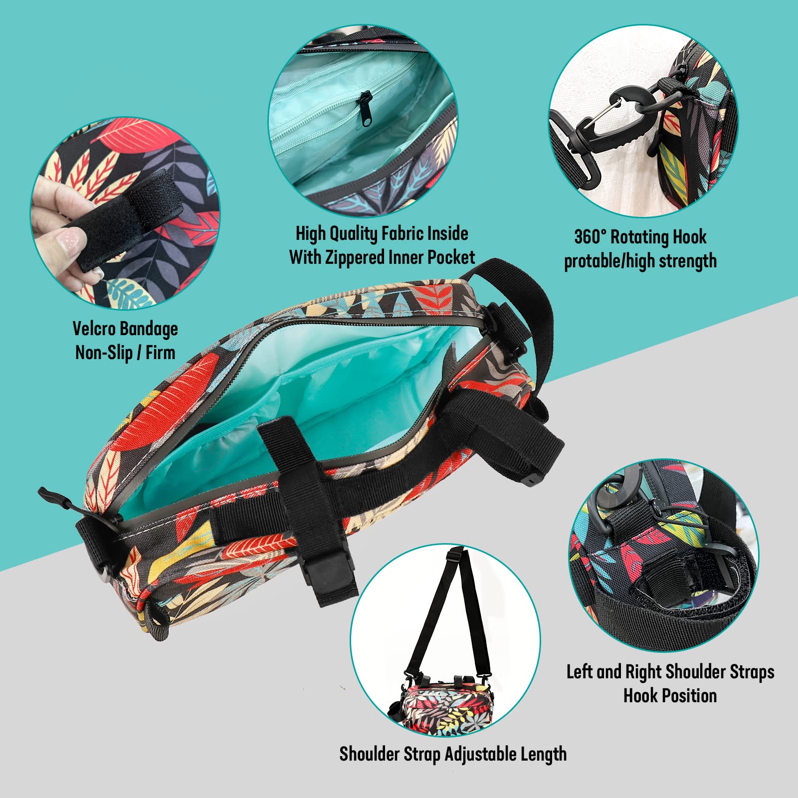 **YEEGO DIRECT Waterproof Bike Handlebar Bag - Multifunctional Front Bicycle Bag for Men & Women - Crossbody Shoulder Bag for Cycling, Scooters & Outdoor Activities (Black)**
