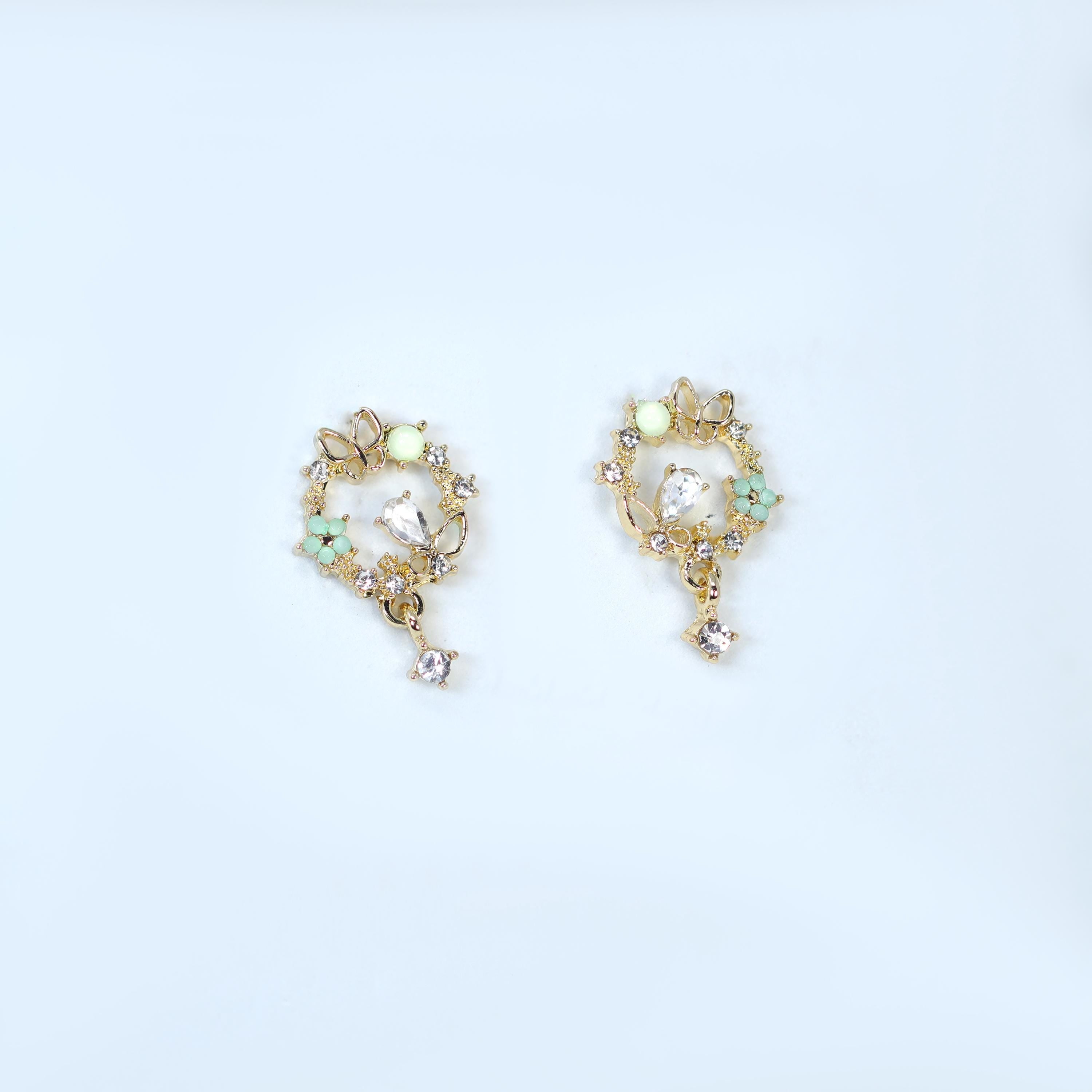 Fairy Butterfly Floral Drop Earrings with Swarovski Crystals | Rhinestone Hoop Statement Earrings for Women | Elegant Dangle Earrings for Parties, Weddings & Special Occasions