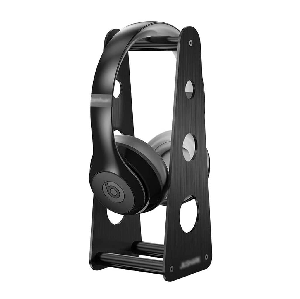 Premium Aluminum Universal Headphone Stand - Durable Desk Holder & Display Stand for Gaming Headsets, Studio Headphones (Black) | Perfect for Home Office, Gaming Setup & Studio Organization