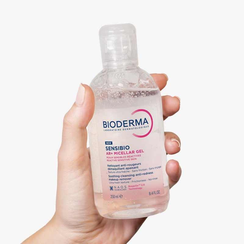 Bioderma Sensibio AR+ Micellar Gel Soothing Cleansing Anti-Redness Makeup Remover for Sensitive Skin - Gentle Face Wash & Makeup Cleanser for Daily Skincare Routine
