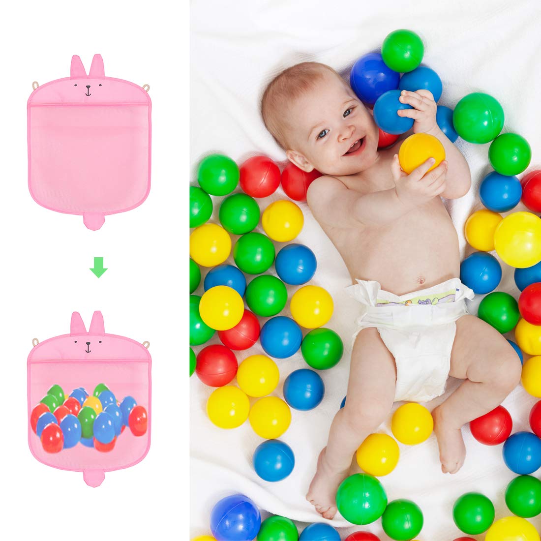 uxcell Bath Toy Organizer - Quick Dry Bathtub Toy Storage Holder for Kids (15.7