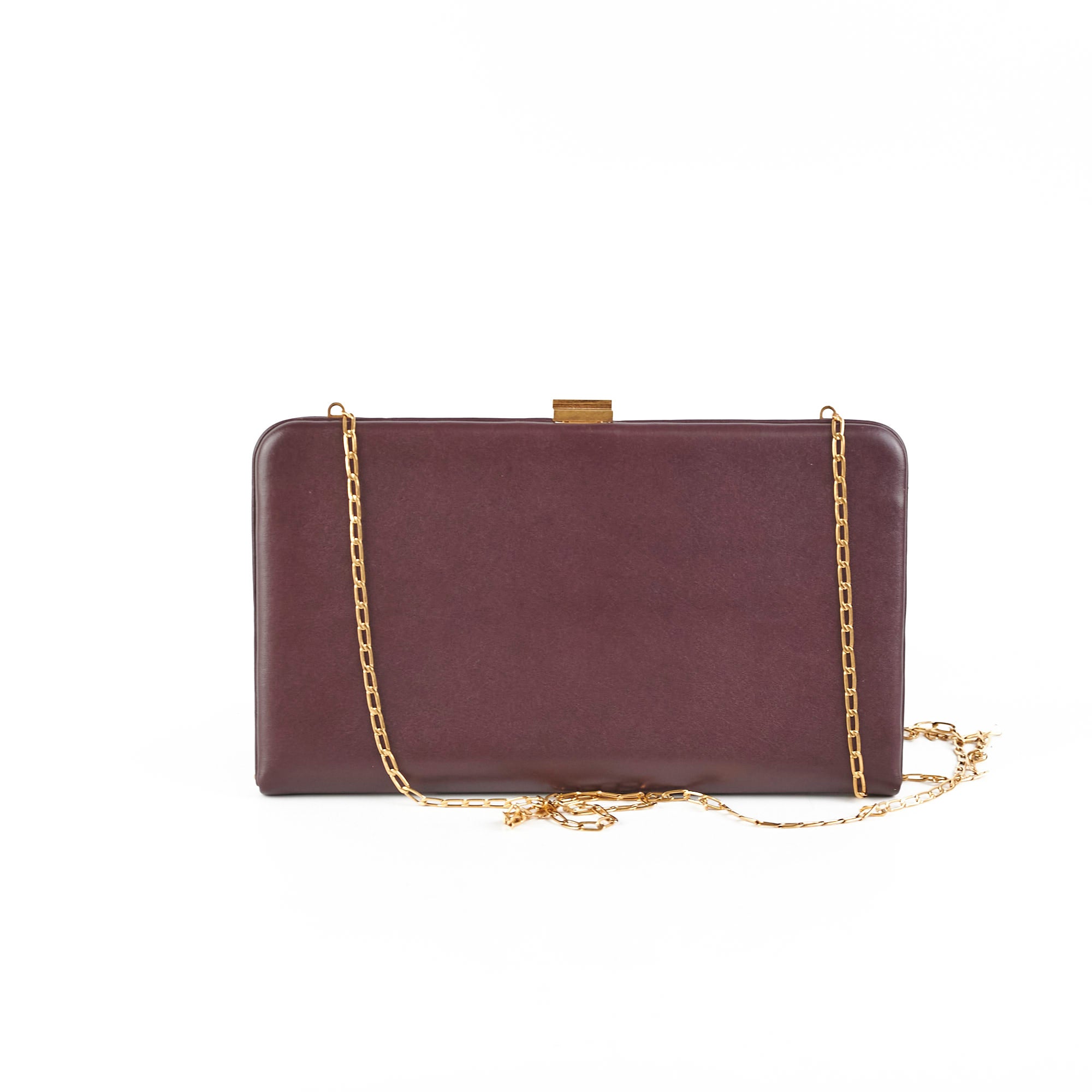Celine Burgundy Leather Wallet On Chain Crossbody Bag for Women | Luxury Designer Handbag for Parties, Date Night & Evening Events