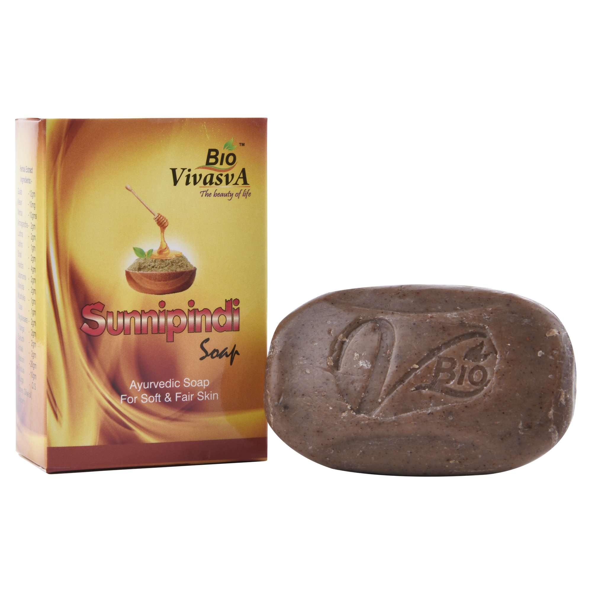 Organic Vivasa Sunnipindi Soap for Soft & Glowing Skin - 6 Pack | Ayurvedic Herbal Cleanser for Brightening & Even Skin Tone | Perfect for Daily Skincare Routine & Spa Treatments