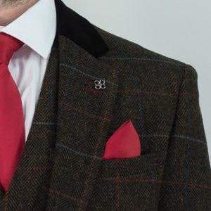 Cavani Tommy Brown Slim Fit Tweed Blazer for Men | Classic Wool Blend Jacket | Perfect for Business Meetings & Formal Events