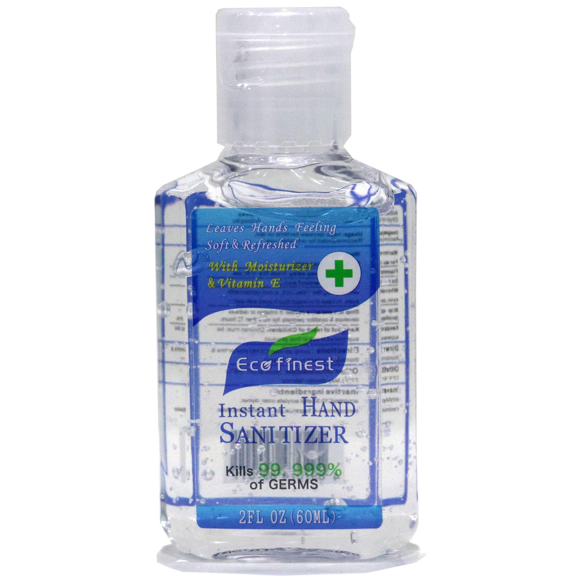Eco Finest 2oz Hand Sanitizer Bulk Pack (24 Count) - 75% Alcohol No Rinse Instant Clean - Travel Size Sanitizing Gel for Office, School, Gym & On-The-Go Use