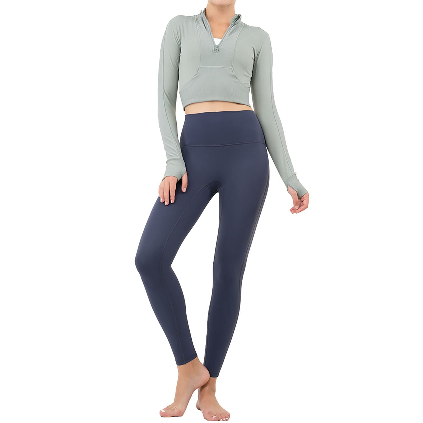 Women's High Waist Stretch Yoga Pants - Winter Warm Velvet Leggings for Fitness, Exercise & Autumn Workouts | Plus Size Nude Tummy Control Butt Lifting Pants