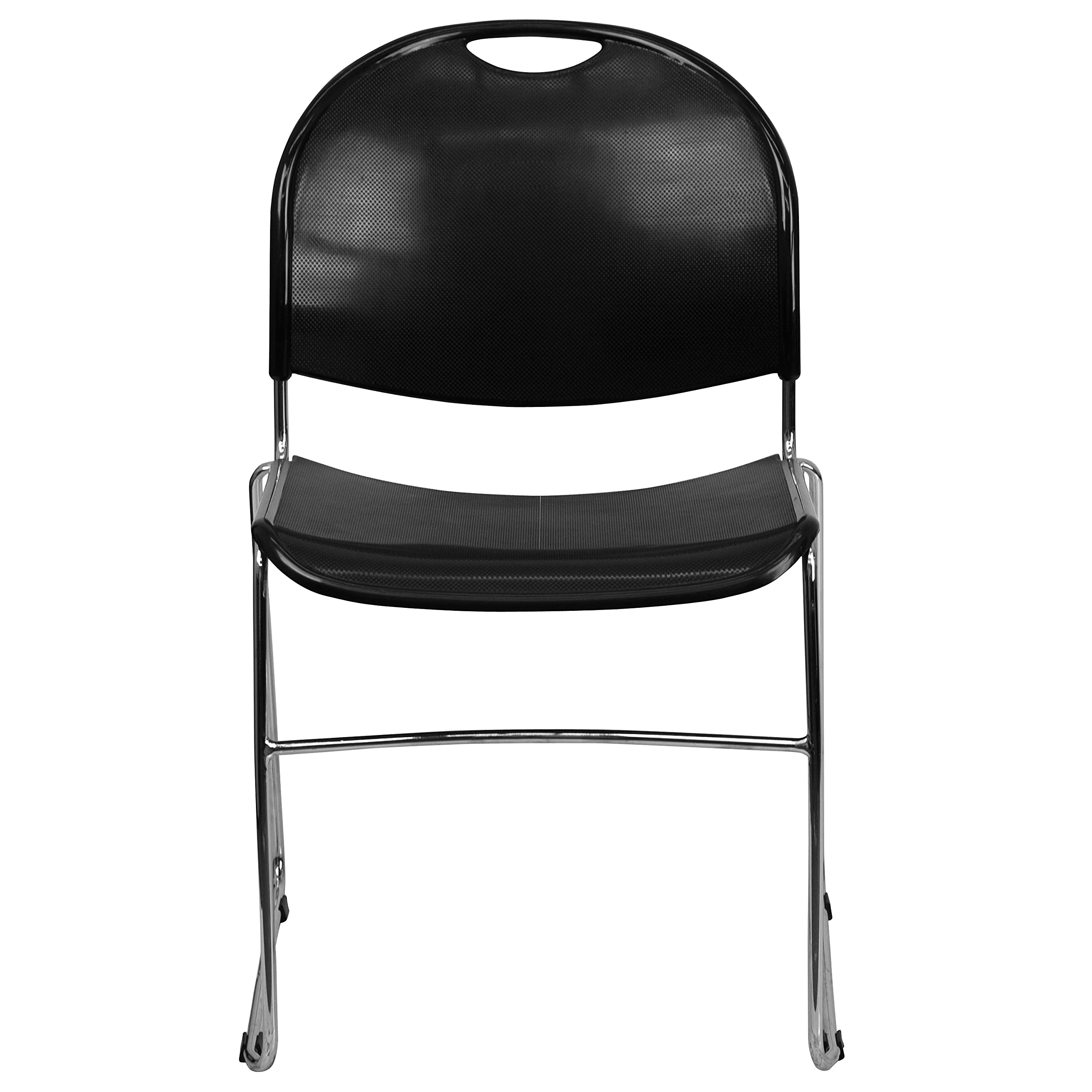 Black Ultra-Compact Stackable Chair - Space-Saving Office Guest Chair & Student Chair for Classrooms, Events, and Small Spaces