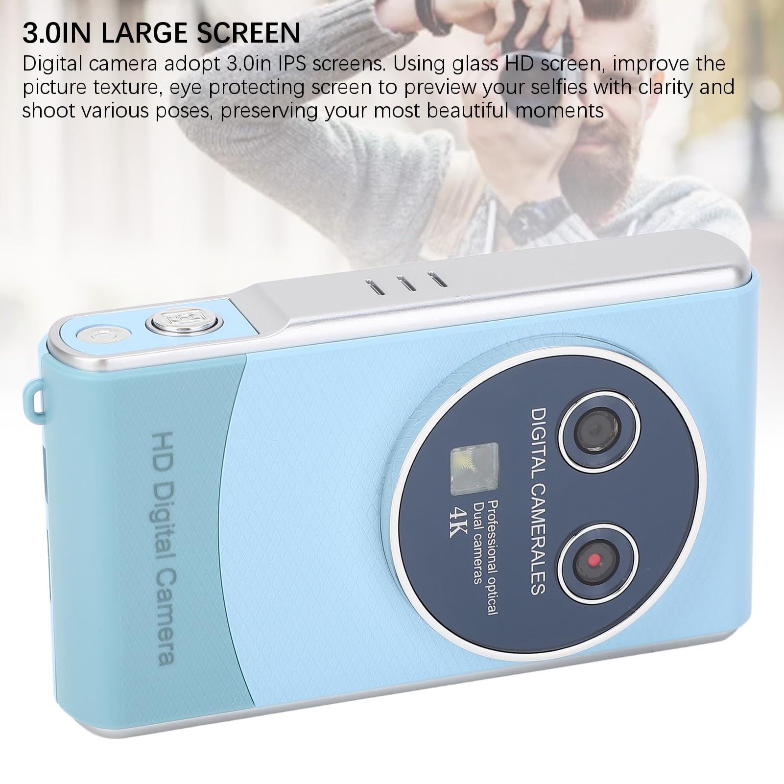 36MP 1080P HD Digital Camera for Photography & Vlogging - Dual Lens Auto Focus Compact Camera with 3