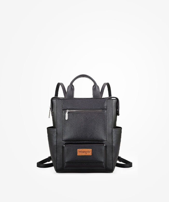 Wrangler Convertible Leather Backpack for Men & Women - Durable Travel Backpack with Adjustable Straps - Perfect for Hiking, Work & School