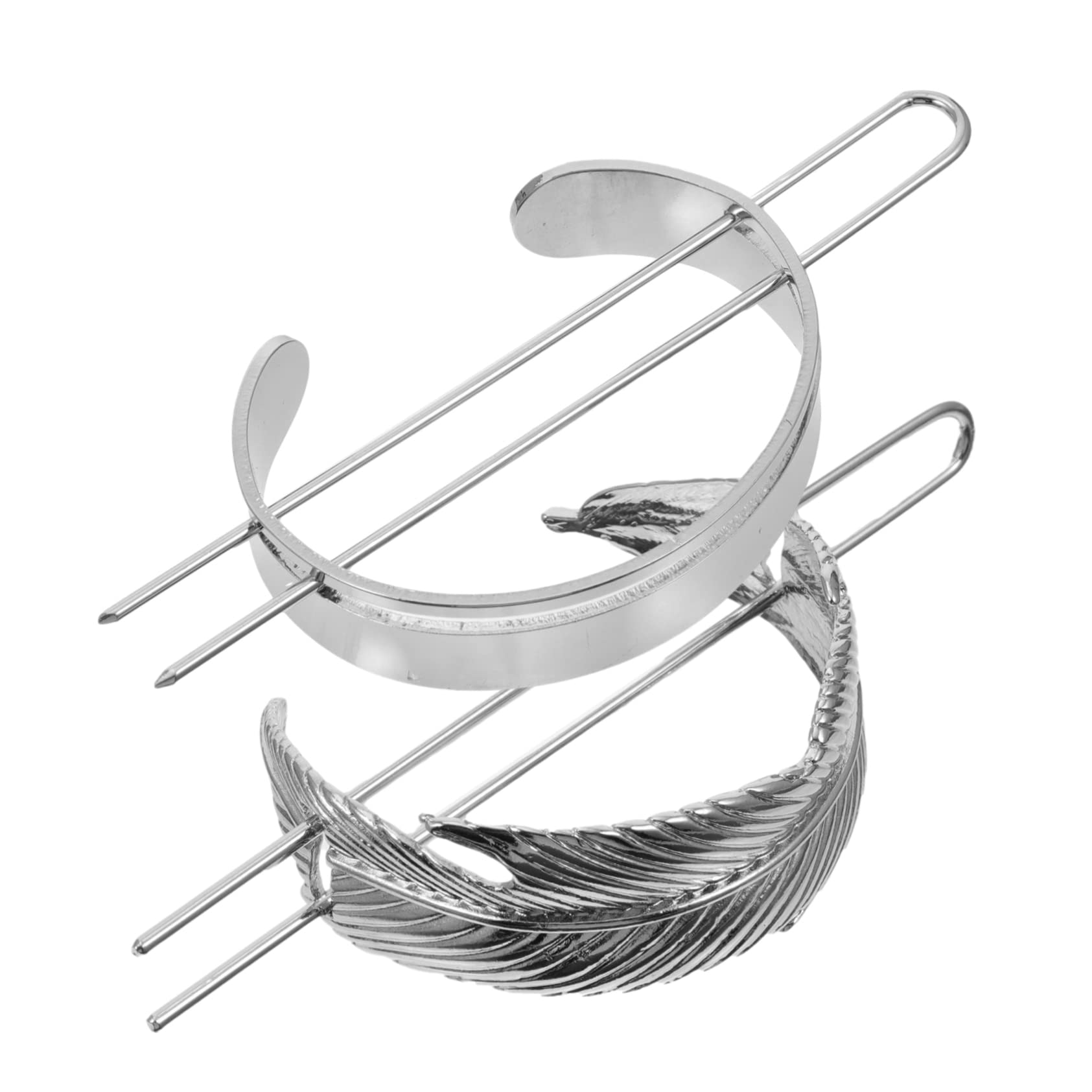 KALLORY 2-Piece Vintage Metal Hair Clips Set for Women - Wedding Hair Accessories, Bun Cuffs, Hairpin, Bun Cage - Perfect for Bridal, Prom, and Formal Events