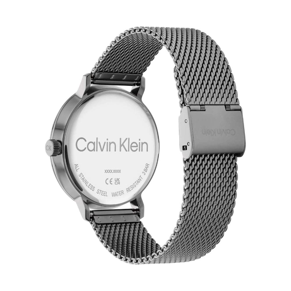Calvin Klein Unisex Watch 25200048 - Gray Dial & Gray Milanese Strap | Stylish Minimalist Design for Everyday Wear, Office & Casual Outfits
