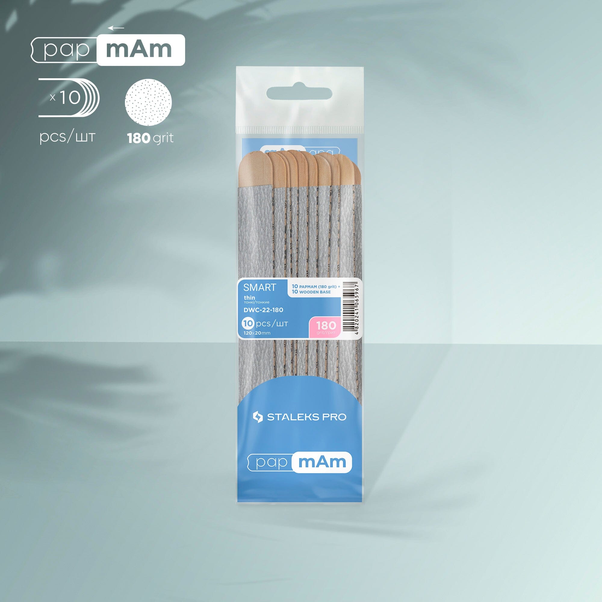 Staleks Disposable Nail Files 180 Grit - 10 Pack Wooden Base Manicure Tools for Professional & Home Use - Perfect for Salons, DIY Nail Care & Travel