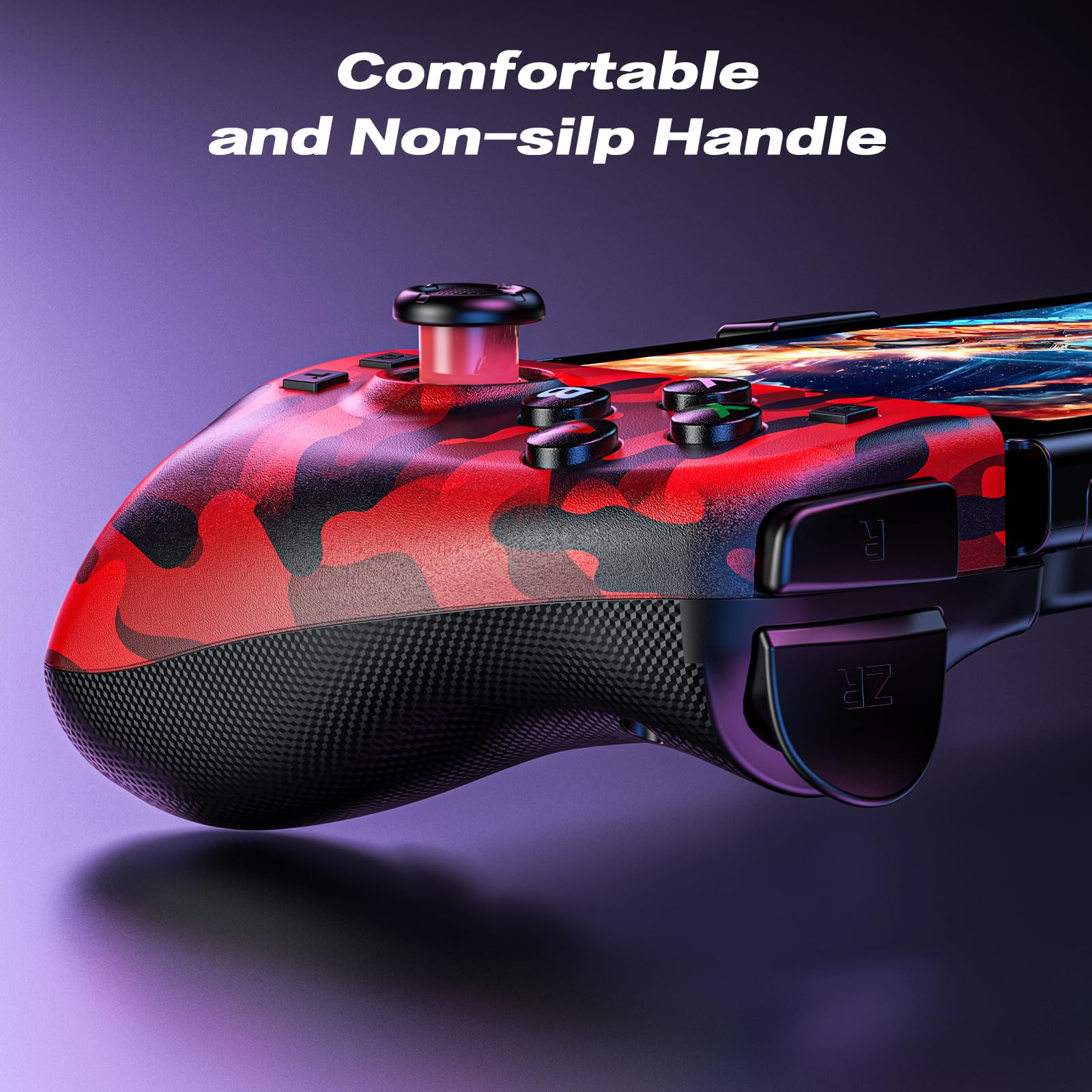 Wireless Switch Pro Controller for Nintendo Switch/OLED - Adjustable Turbo, Dual Motor Vibration, Ergonomic Joypad | Perfect for Mario Kart, Smash Bros & Handheld Gaming