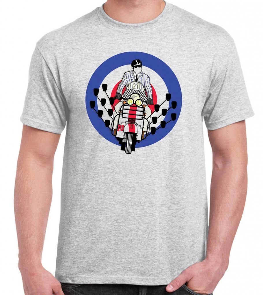 Vintage Tribal Men's T-Shirt with Mod Scooter Design - Retro Motorcycle Enthusiast Apparel for Casual Wear & Biker Events
