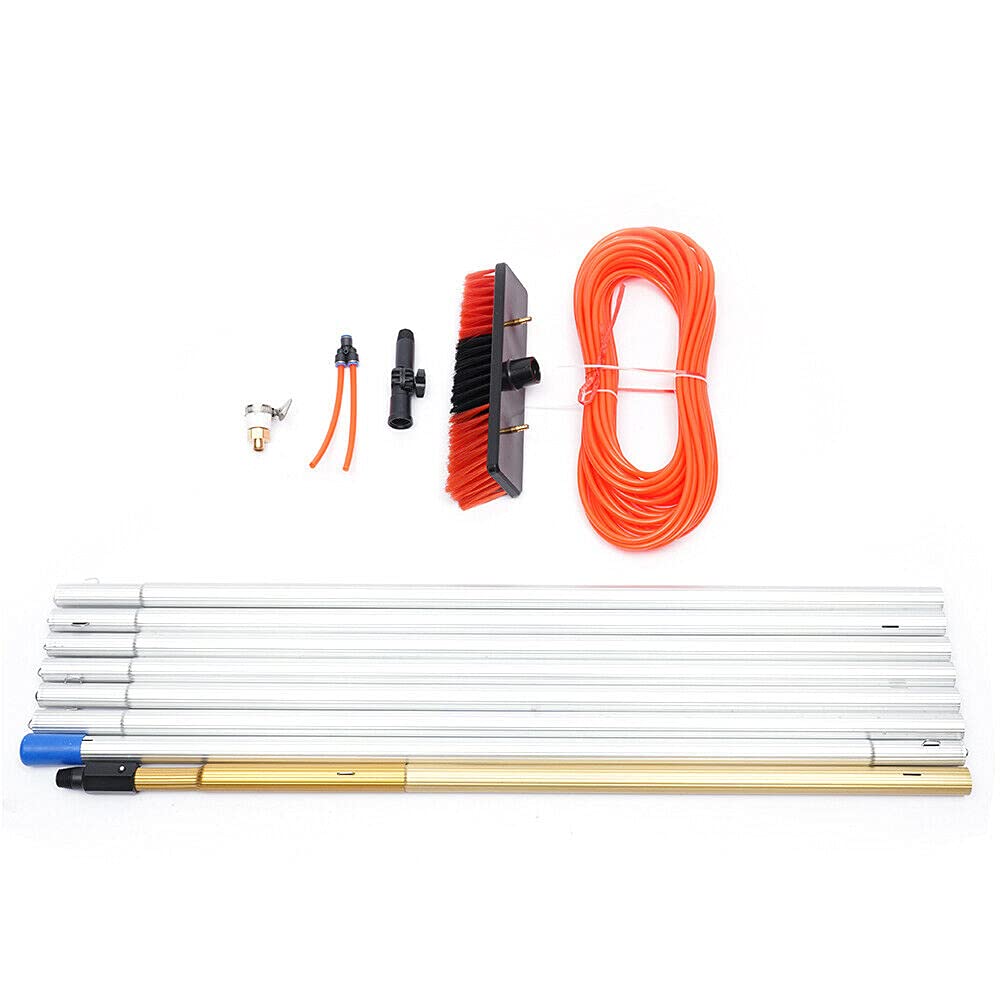 26FT Water Fed Pole Kit - Professional Window Cleaning Poles with Water Fed Brush for Outdoor Windows, Solar Panels & High-Rise Glass Cleaning (US Stock) - Perfect for Residential & Commercial Use