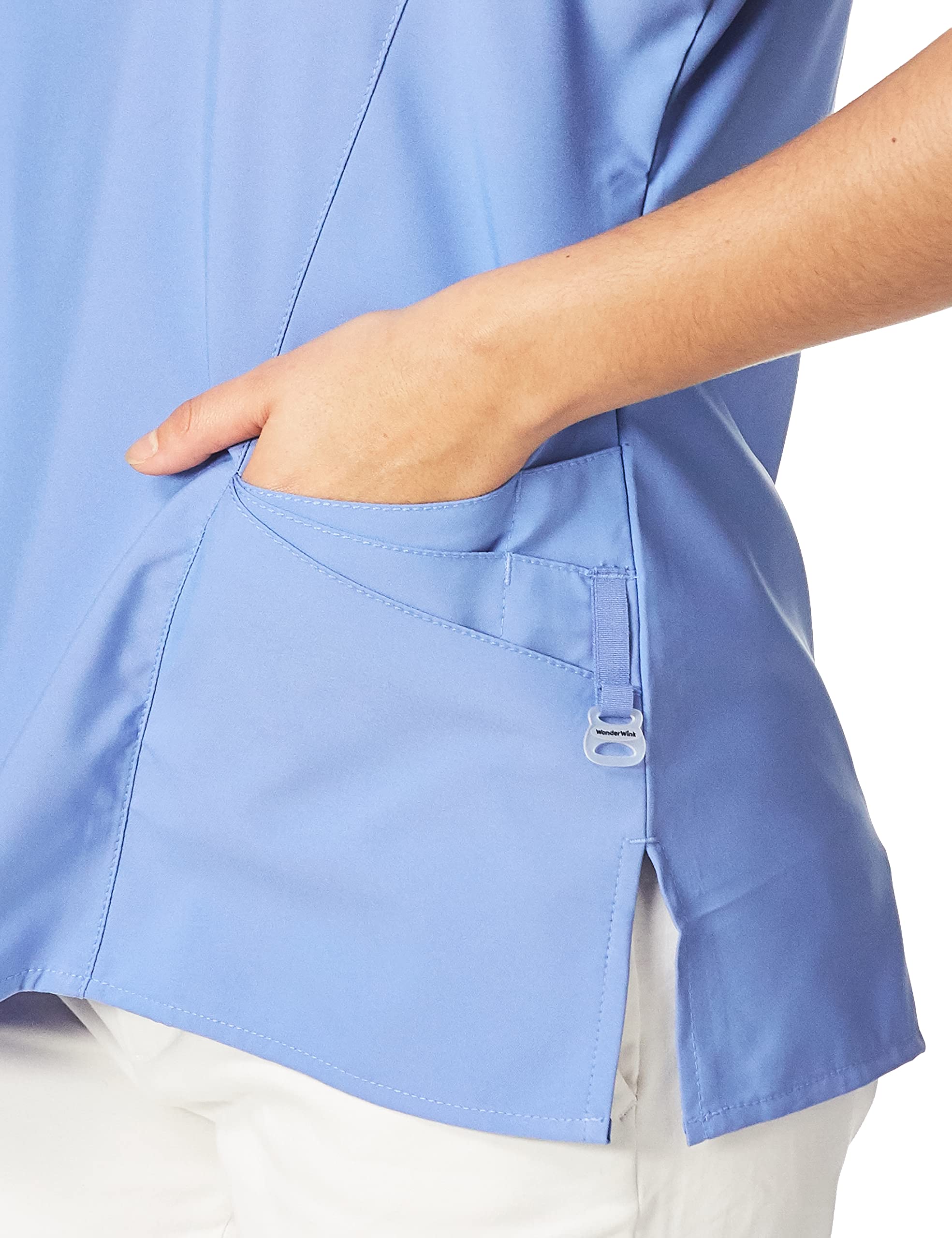 WonderWink Women's Mock Wrap Top Scrub Top - Comfortable Medical Uniform for Nurses & Healthcare Professionals - Perfect for Hospital Shifts & Clinical Work