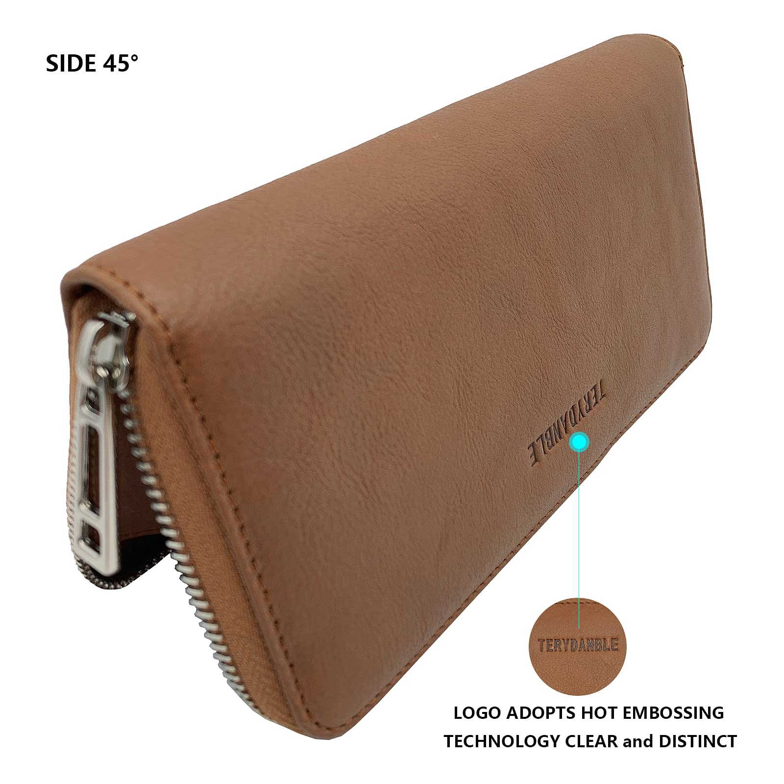 Genuine Leather RFID Blocking Men's Wallet with Phone Pocket - Slim Minimalist Zip Around Credit Card Holder & Cash Purse | Perfect for Travel, Business, and Everyday Carry