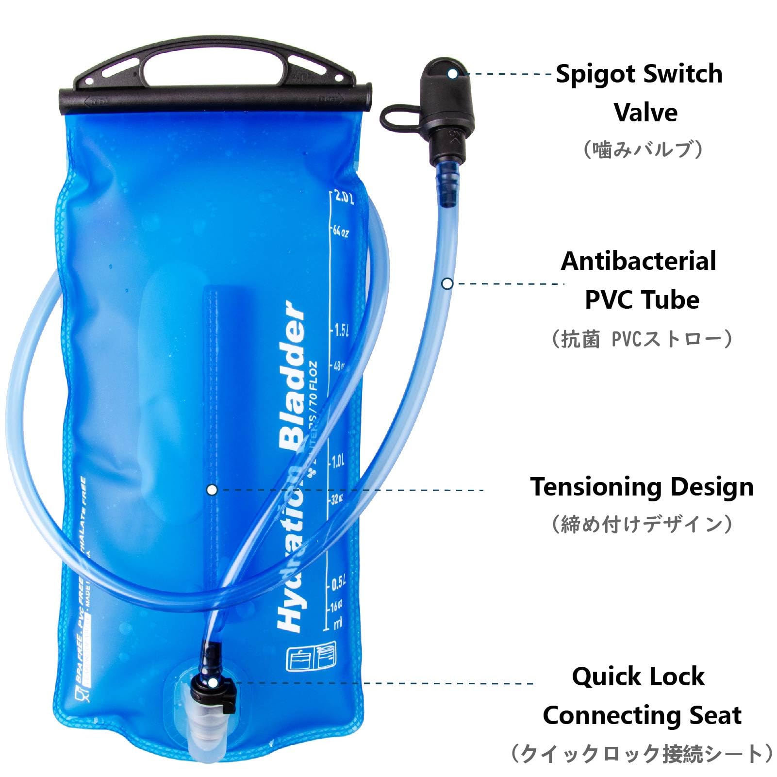 JEELAD Collapsible Water Bottle - 1L TPU Hydration Bladder, Leak-Proof Soft Folding Flask for Hiking, Running, Cycling & Camping | Ultra-Durable BPA-Free Water Storage | Perfect for Hydration Packs, Backpacks & Outdoor Adventures