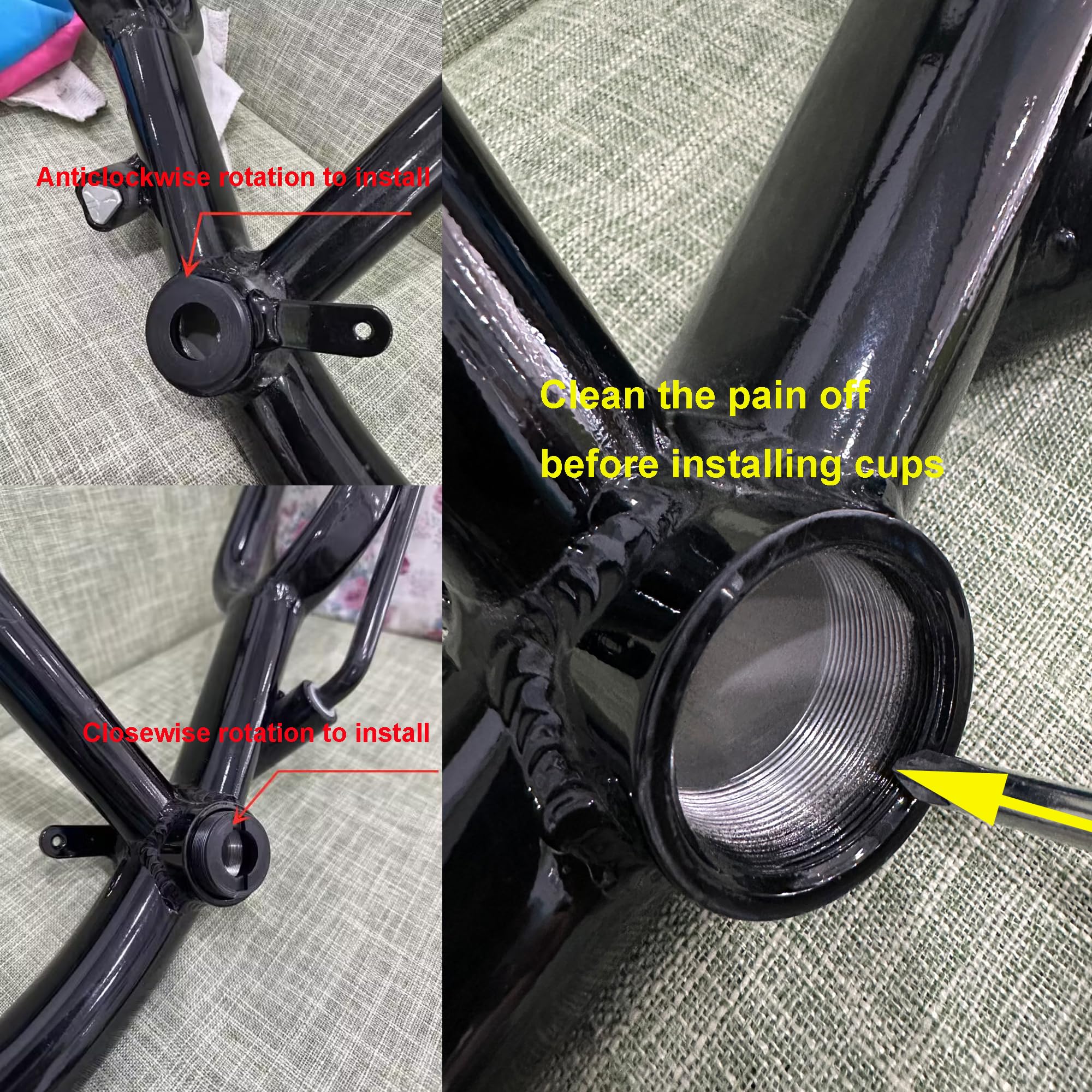 Black Felt Faker Gas Tank Frame 3.4L for Motorized Bicycle - 26inch Non-Suspension Fork & Headset - Perfect for DIY Bike Projects & Urban Commuting