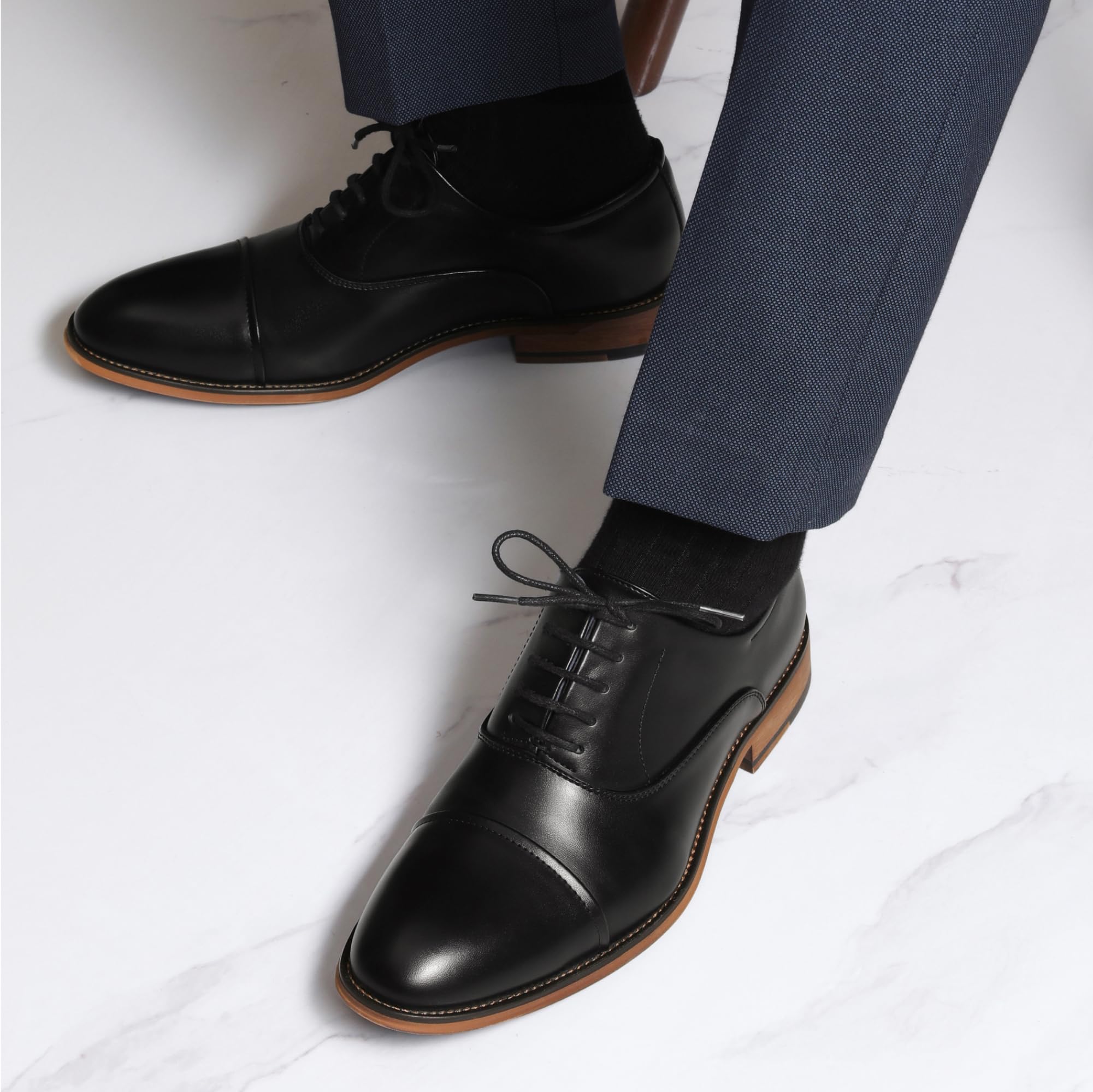 Bruno Marc Men's Oxfords Formal Dress Shoes | Classic Leather Business Shoes for Men | Perfect for Weddings, Office & Formal Events