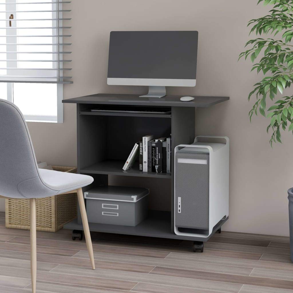 FAMIROSA 31.5 Inch Computer Desk - Compact Home Office Desk with Sturdy Chipboard Construction in Modern Gray - Perfect for Small Spaces, Dorm Rooms & Workstations