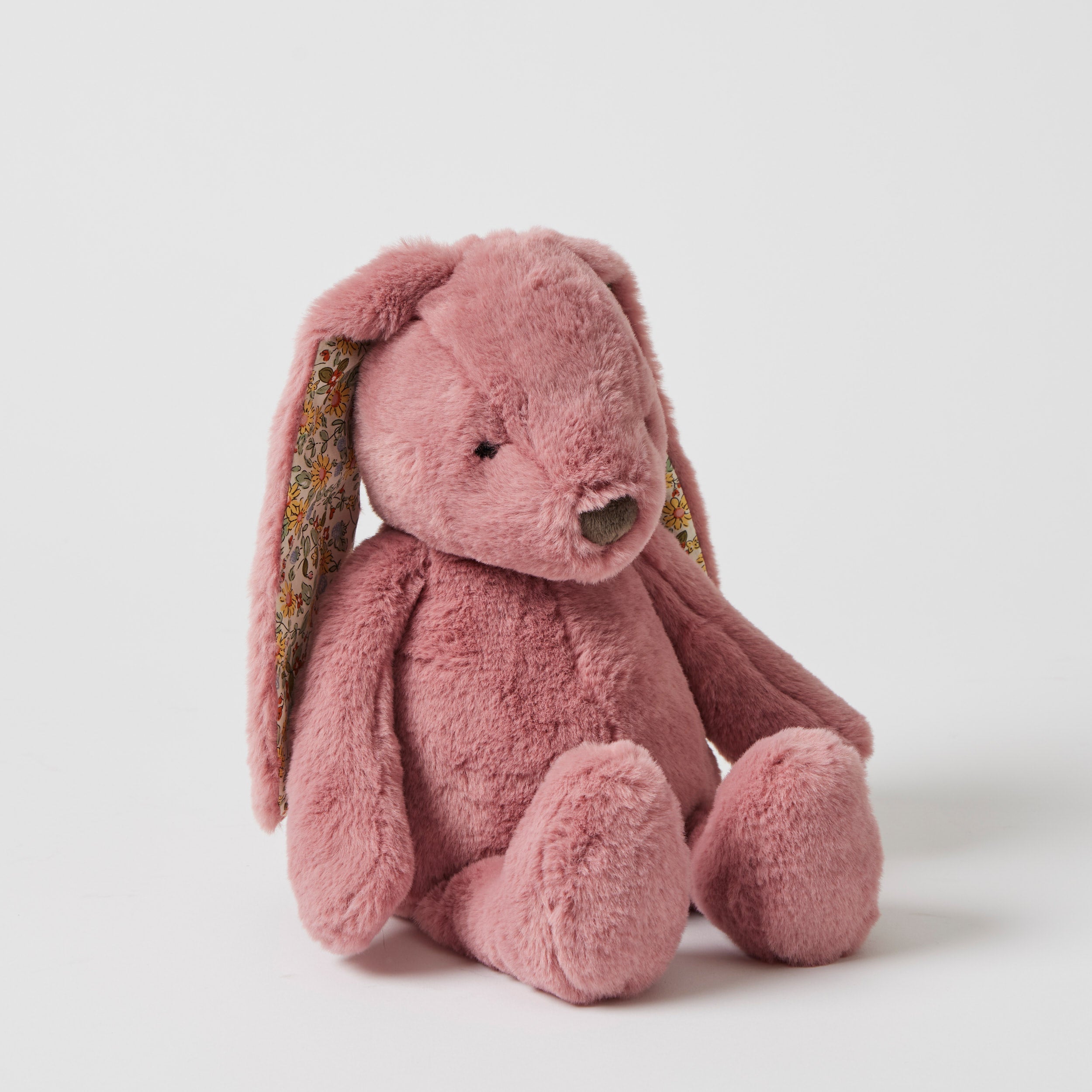 Jiggle & Giggle Floral Raspberry Bunny Plush Toy - Soft Cuddly Stuffed Animal for Kids, Nursery Decor, Easter Gift & Baby Shower Present