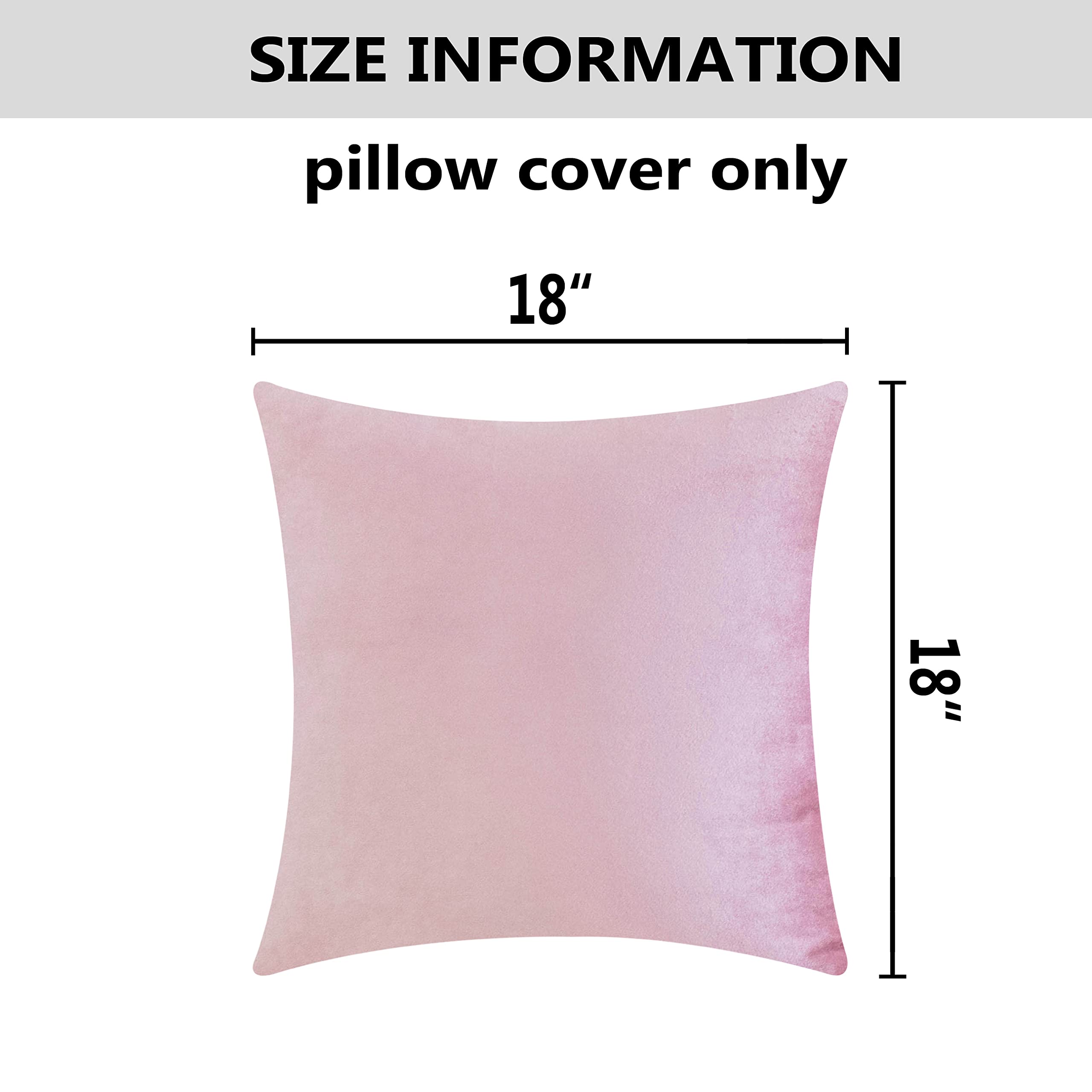 Velvet Square Throw Pillow Covers 18x18 Inch (45cm) - Soft Blush Pink Decorative Couch Pillows for Living Room, Girls' Bedroom & Wedding Decor - Barbie Inspired Home Accent for Sofa, Bed and Nursery