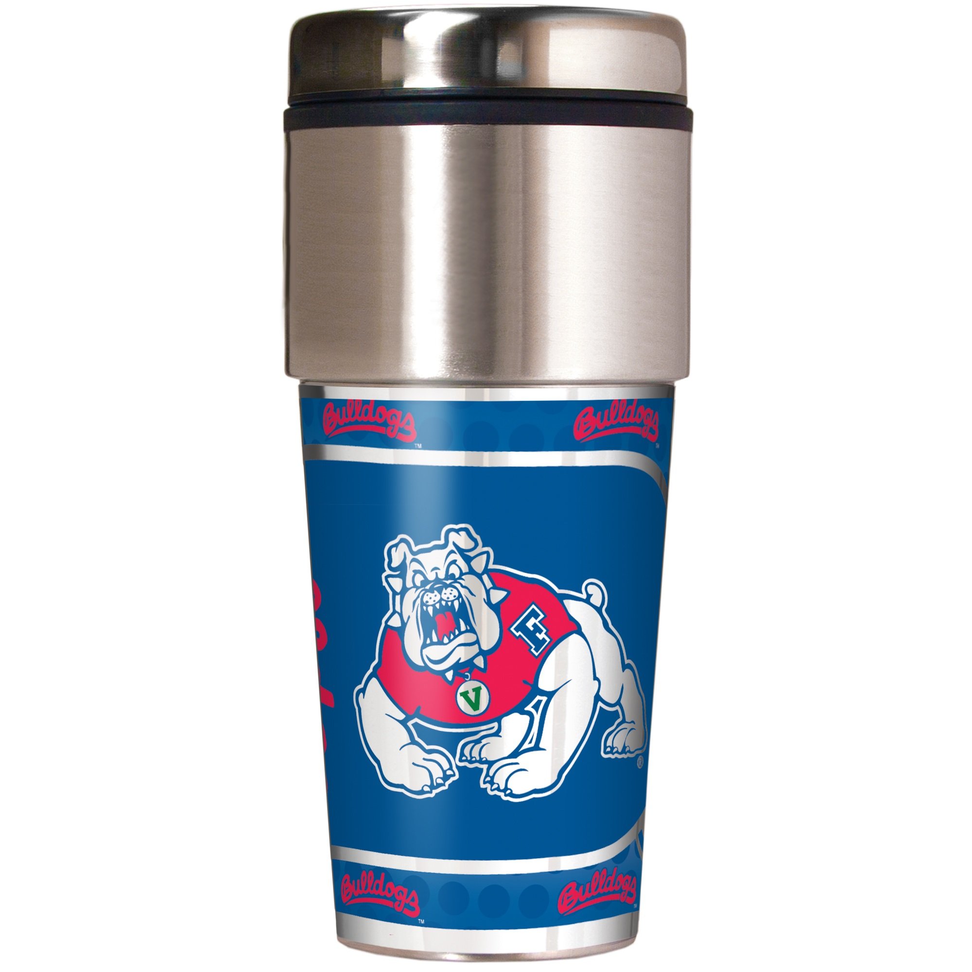 NCAA Fresno State Bulldogs Stainless Steel Insulated Tumbler - 20oz Blue & White Team Colors - Perfect for Game Day, Office & Outdoor Activities