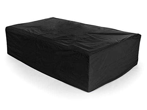 Covermates Heavy-Duty Outdoor Sectional Sofa Cover - Weather Resistant Polyester with Drawcord Hem, Ripstop Black - Perfect for Patio Furniture Protection from Rain, Sun & Snow