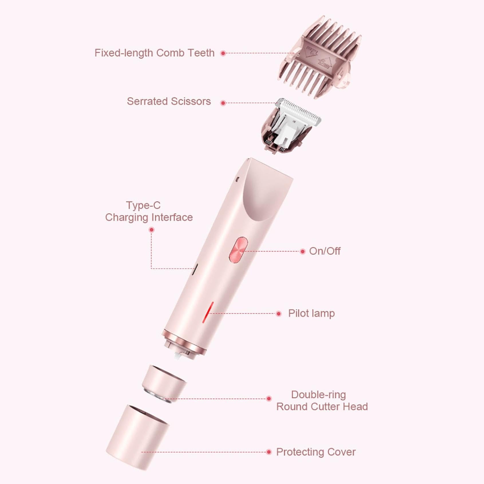 2025 New Bikini Shaver & Body Hair Trimmer - Dual Head Electric Razor for Women, GlowShave 2-in-1 Rechargeable Shaver with LED Light (Sky Blue) - Perfect for Travel, Gym & Sensitive Skin Care