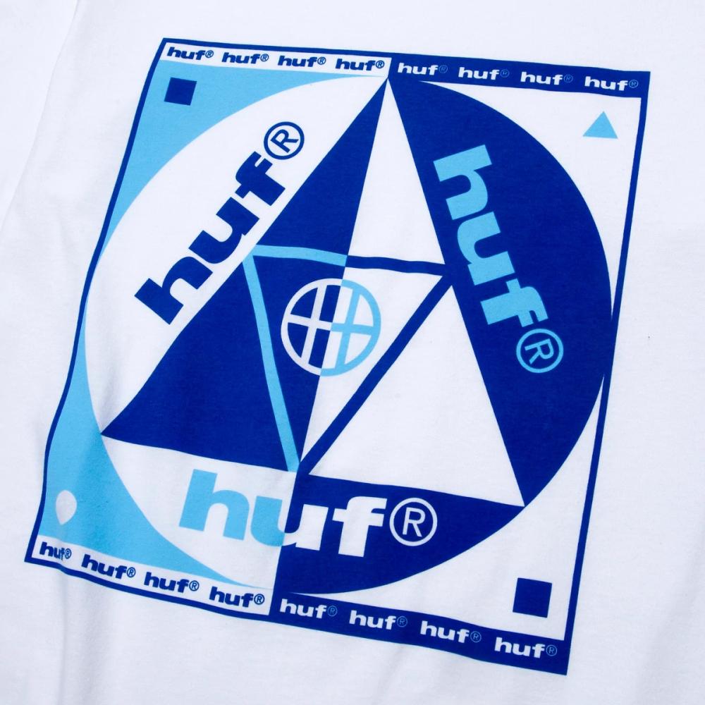 HUF Blue Code Short Sleeve T-Shirt for Men - White Cotton Casual Tee - Perfect for Streetwear, Skateboarding & Everyday Outfits