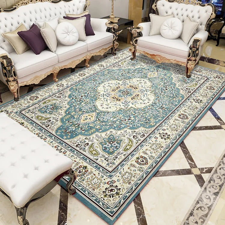 Handmade Traditional Persian Off White & Sea Green Luxury Rug - Perfect for Living Room, Bedroom & Home Decor