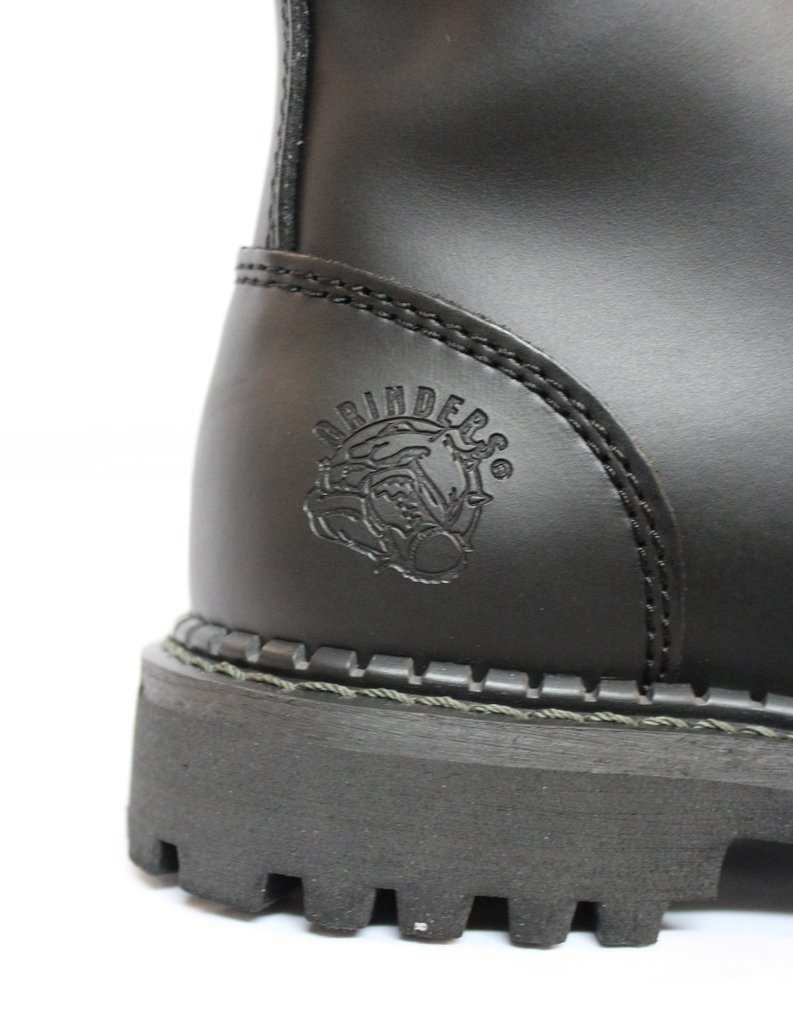 Grinders Herald 2015 Matte Black Steel Toe Military Boots for Men & Women - Durable Work Boots for Construction, Motorcycle Riding & Punk Fashion
