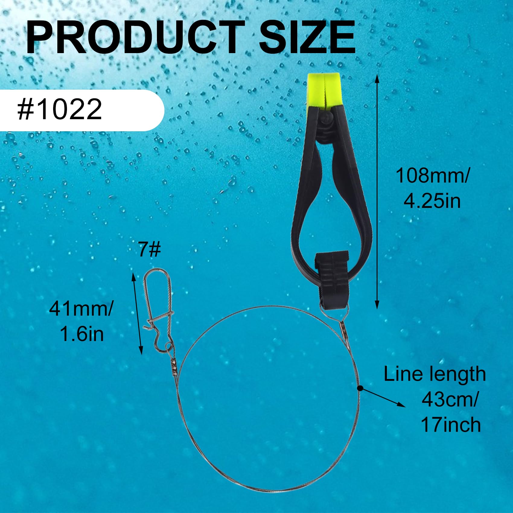 **Downrigger Line Release Clips with 18-Inch Leader & Snap - Heavy Duty Weight Release Clips for Planer Board, Downrigger Trolling & Offshore Fishing - Perfect for Saltwater & Freshwater Anglers**