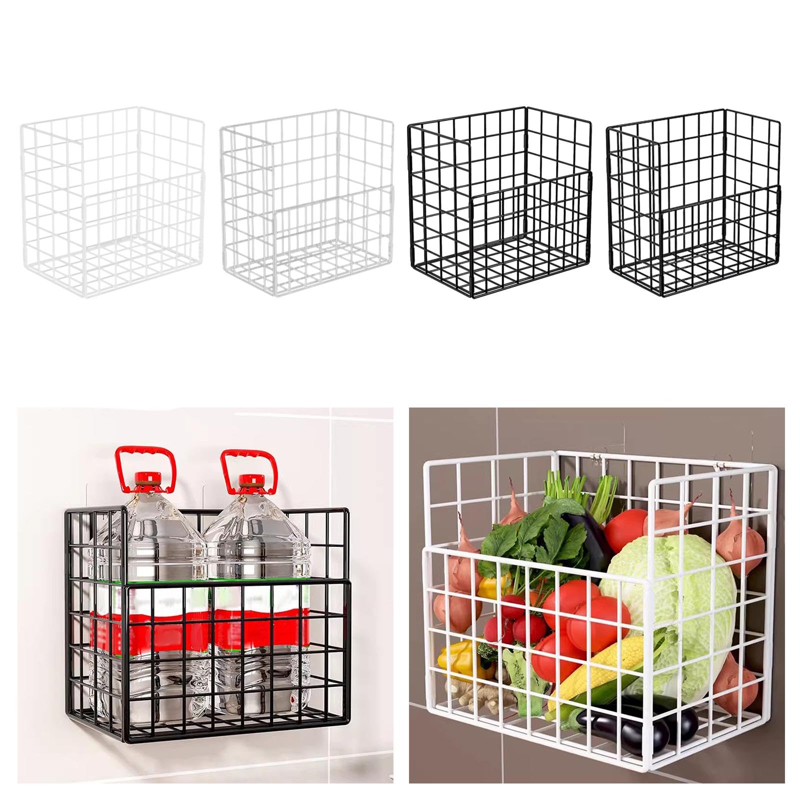 CALANDIS® Farmhouse Food Storage Mesh Bin - Hanging Wire Basket for Fruits, Vegetables, Snacks | Organize Pantry, Bathroom & Kitchen | Rustic Home Decor & Space Saving Solution