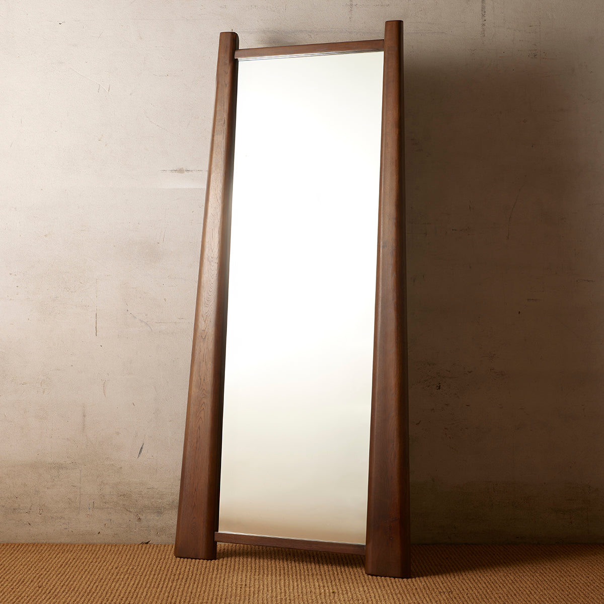 Artie Full Length Floor Mirror - Walnut Finish, Modern Standing Mirror for Bedroom, Living Room, and Dressing Area - 60