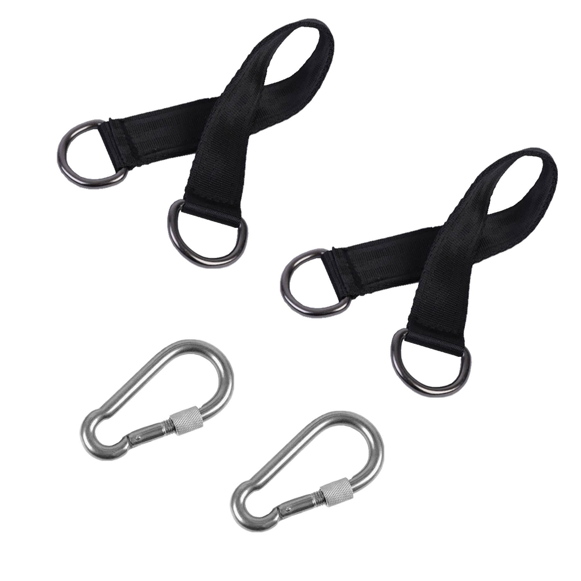 Heavy Duty Hammock Straps with Carabiners - 2 Pack 9.84 Inch Tree Swing Straps Hanging Kit for Hammocks, Swings, Gym Equipment & Outdoor Activities - Perfect for Backyard, Camping, Hiking and Adventure Travel