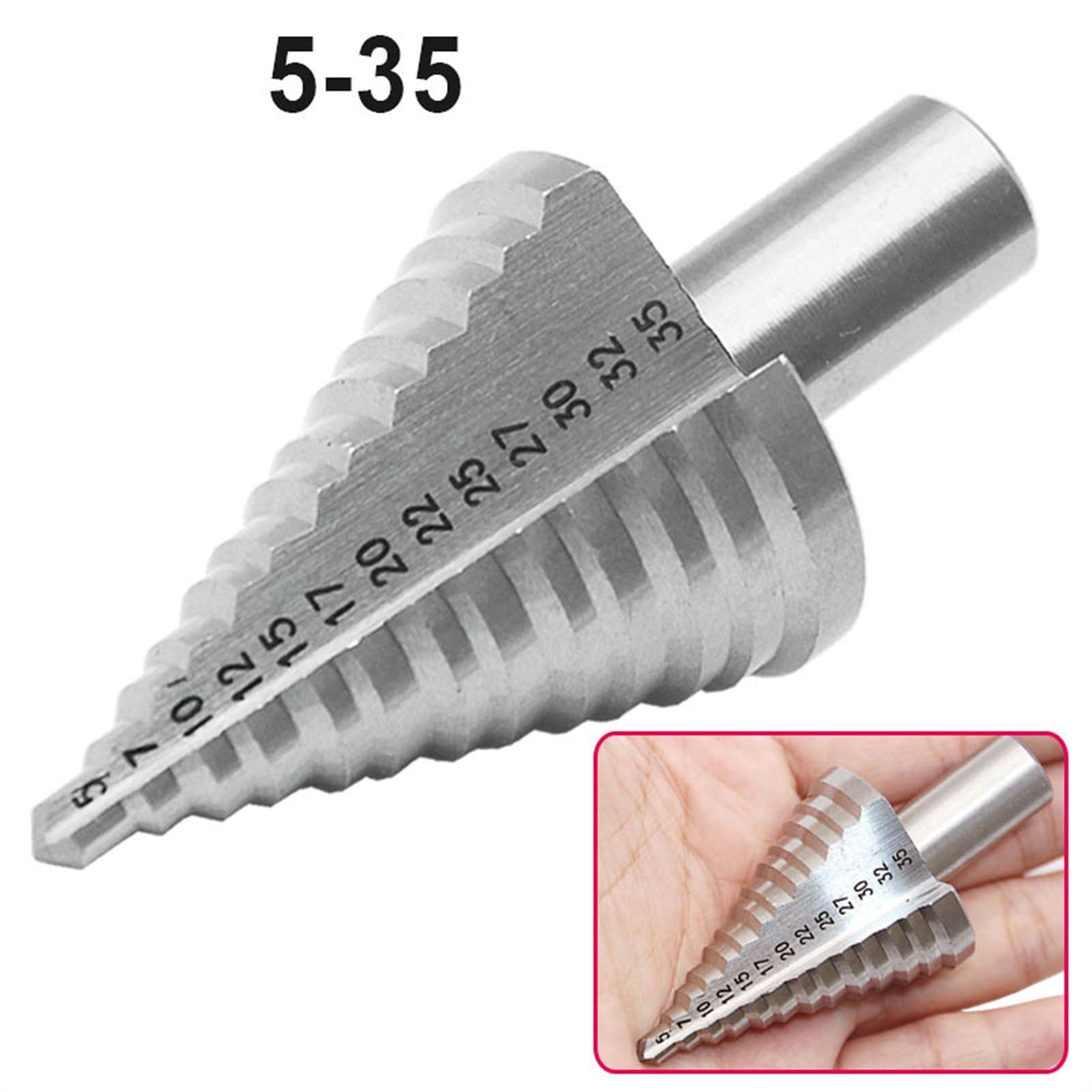5-35mm High Speed Steel Step Drill Bit for Metal, Wood & Conduit - HSS 4241 Industrial Power Tool Accessory - Perfect for DIY, Construction & Plumbing Projects
