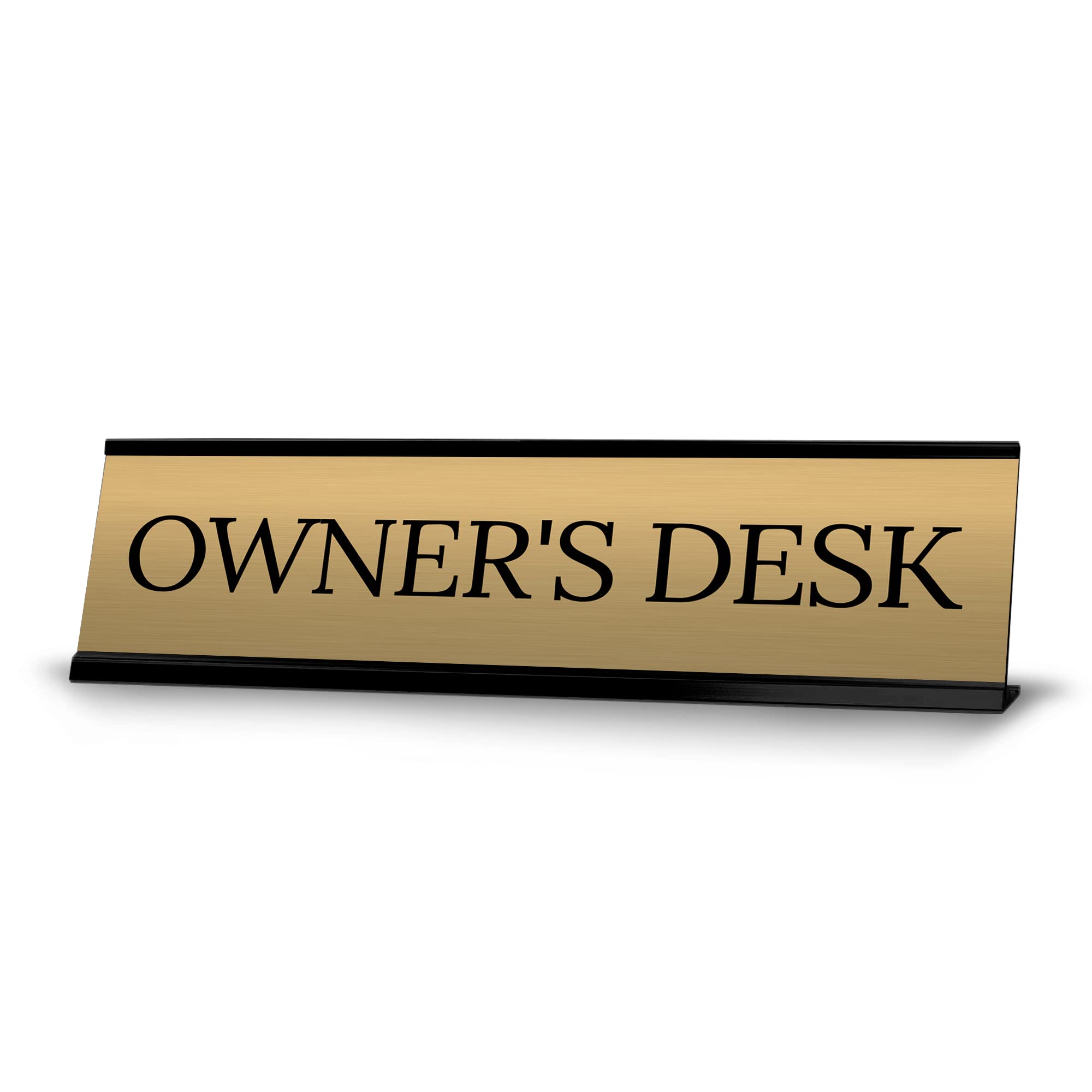 Personalized Owner's Desk Sign - 2x8 Inch Black Frame Office Decor - Perfect Gift for Bosses, Entrepreneurs & Office Professionals - Ideal for Desks, Workstations & Corporate Gifting