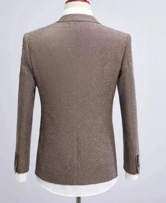 Big Business Tweed 3 Piece Suit for Men - Premium Wool Blend Formal Office Attire - Perfect for Business Meetings, Weddings & Professional Events