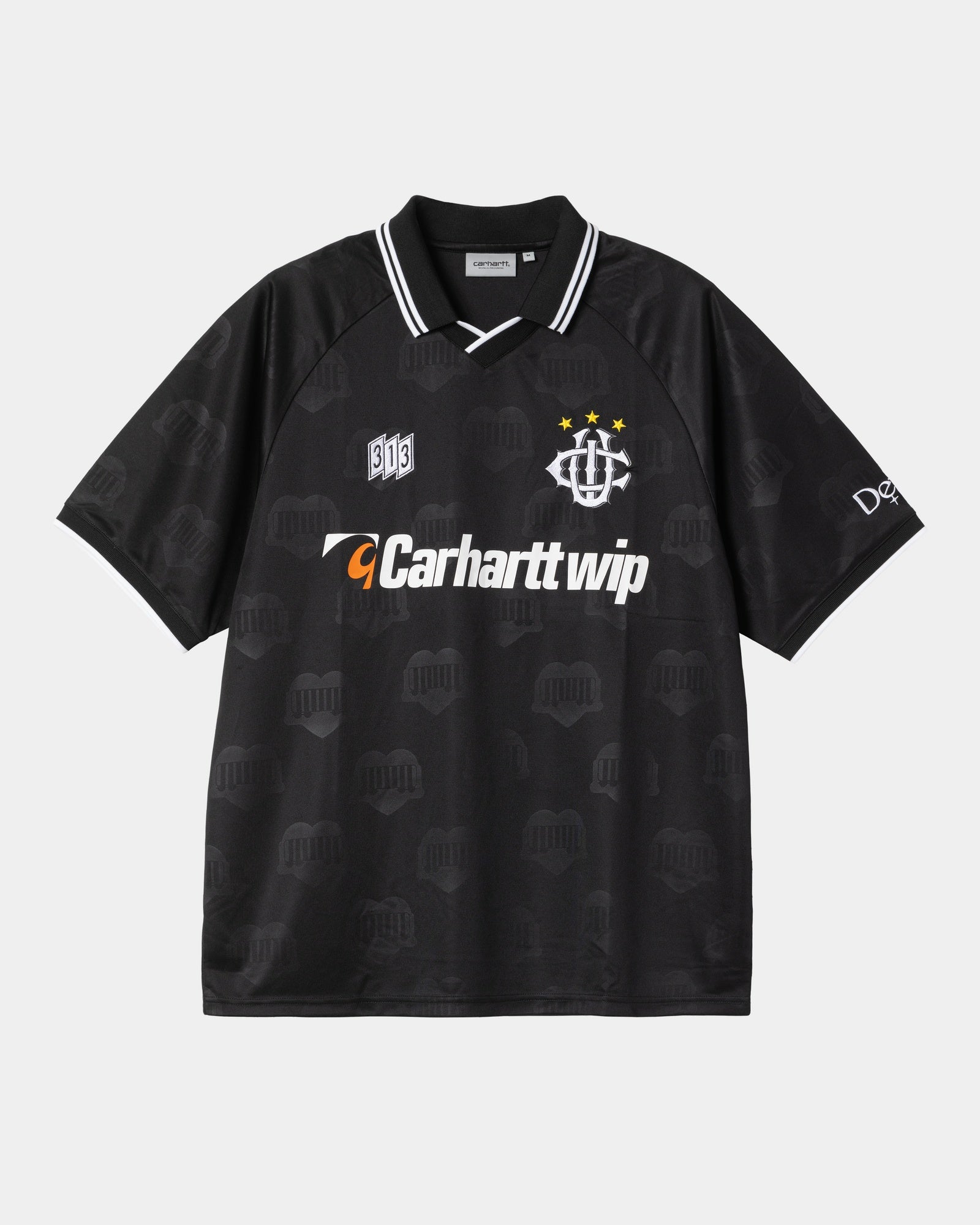 Hartt's Football T-Shirt for Men - Black Heart Train Jacquard Design | Comfortable Sports Apparel for Training, Games & Fan Support
