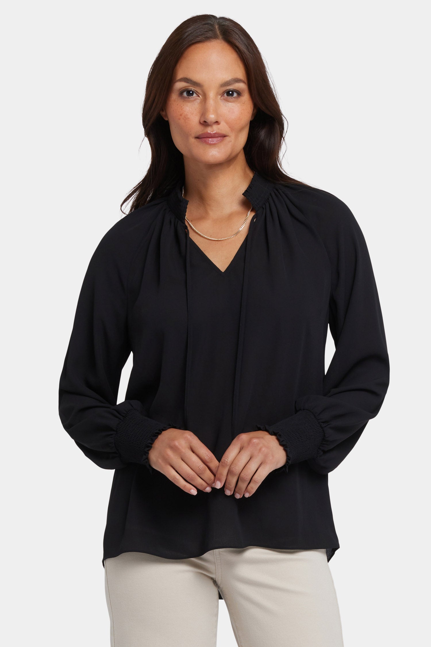 Gemma Blouse for Women - Elegant Black Tops - Perfect for Office Wear, Date Night & Casual Outfits