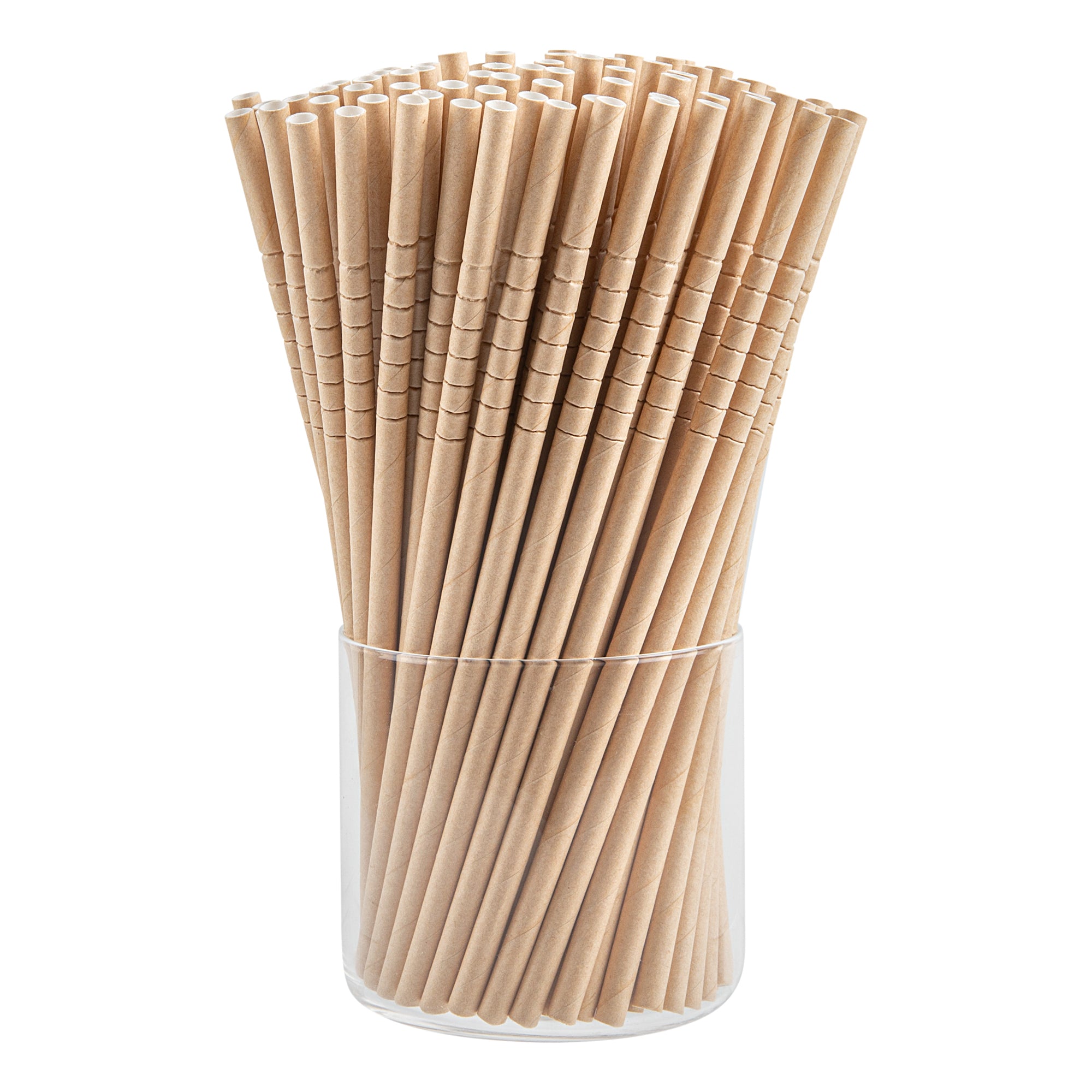 Eco-Friendly Kraft Paper Bendable Straws - Biodegradable, Unwrapped, 6mm x 7 3/4